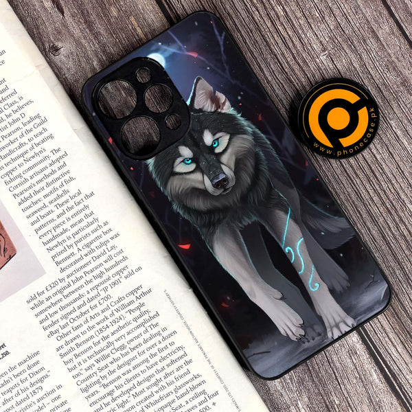 Xiaomi Redmi 12 - Wolf Design 8  - Premium Printed Glass soft Bumper shock Proof Case  CS-28612