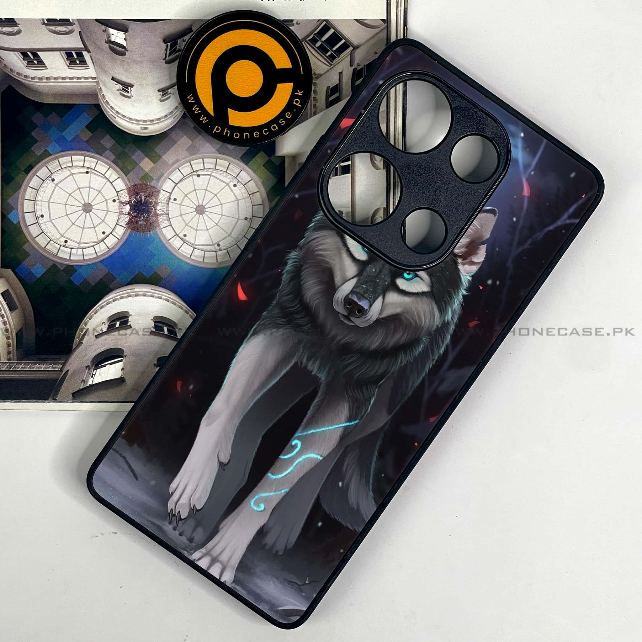 Redmi Note 13 Pro 4G - Wolf Series - Premium Metal Printed soft Bumper shock Proof Case