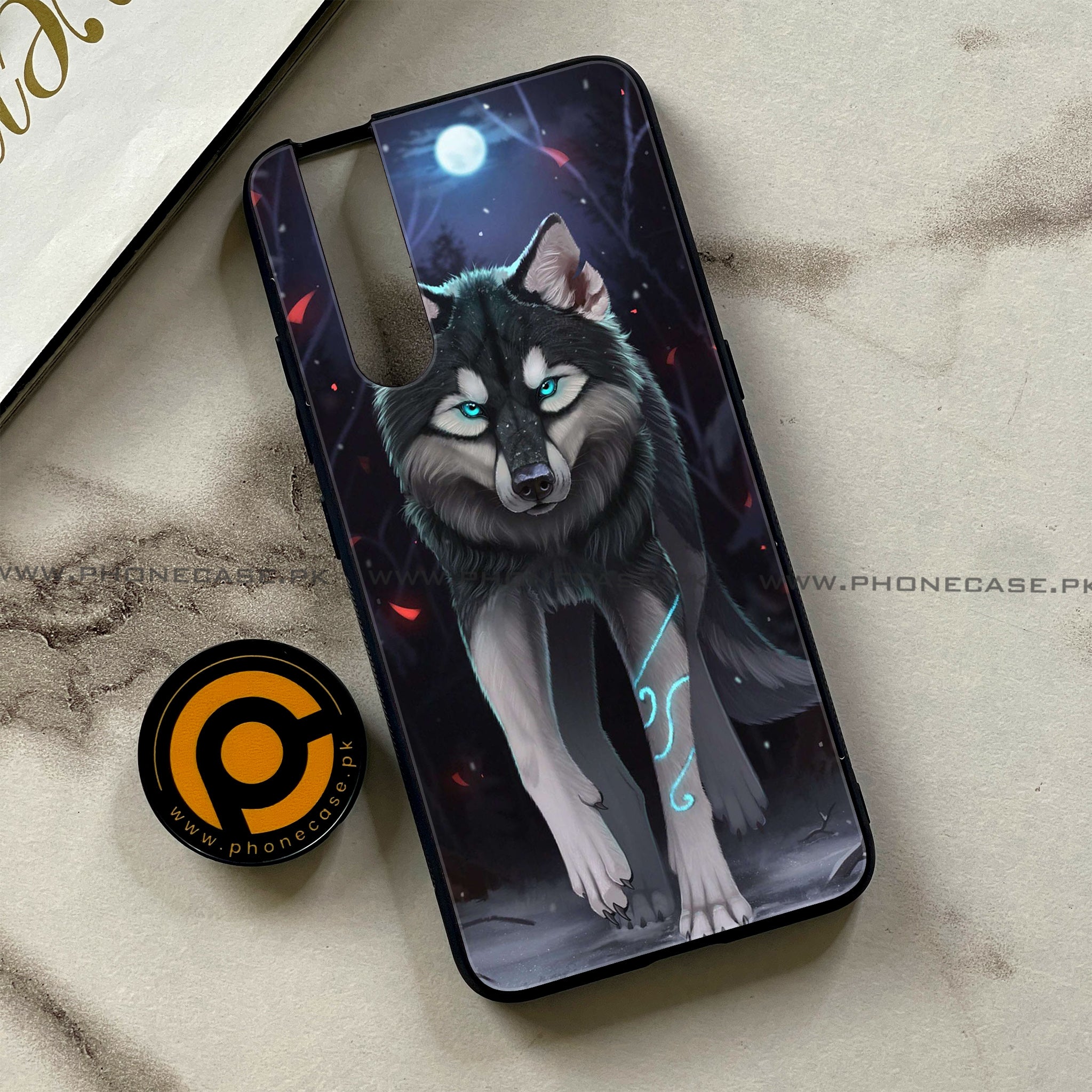 Vivo V15 Pro - Wolf Series - Premium Printed Glass soft Bumper shock Proof Case