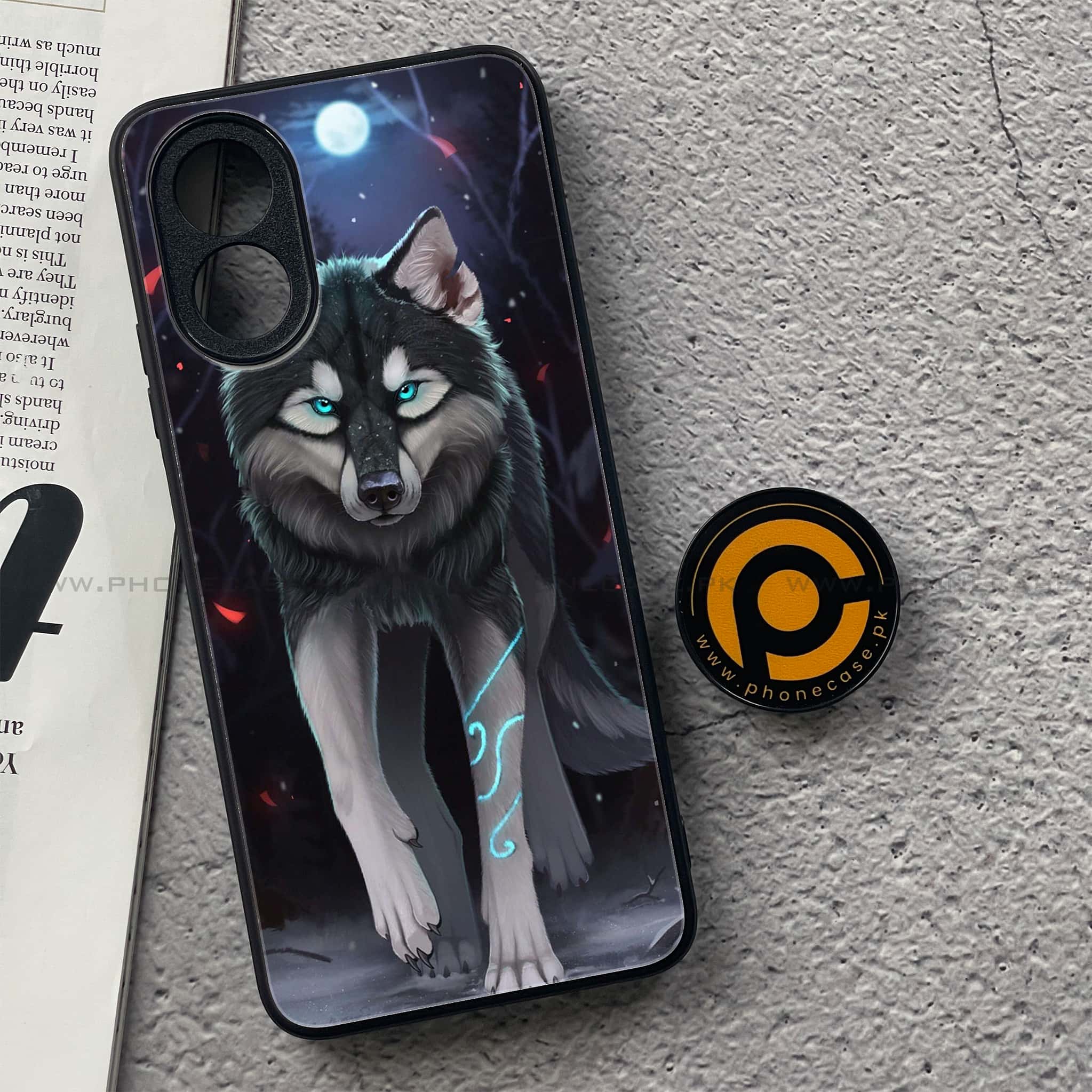 Oppo A18 4G - Wolf Series - Premium Printed Glass soft Bumper shock Proof Case
