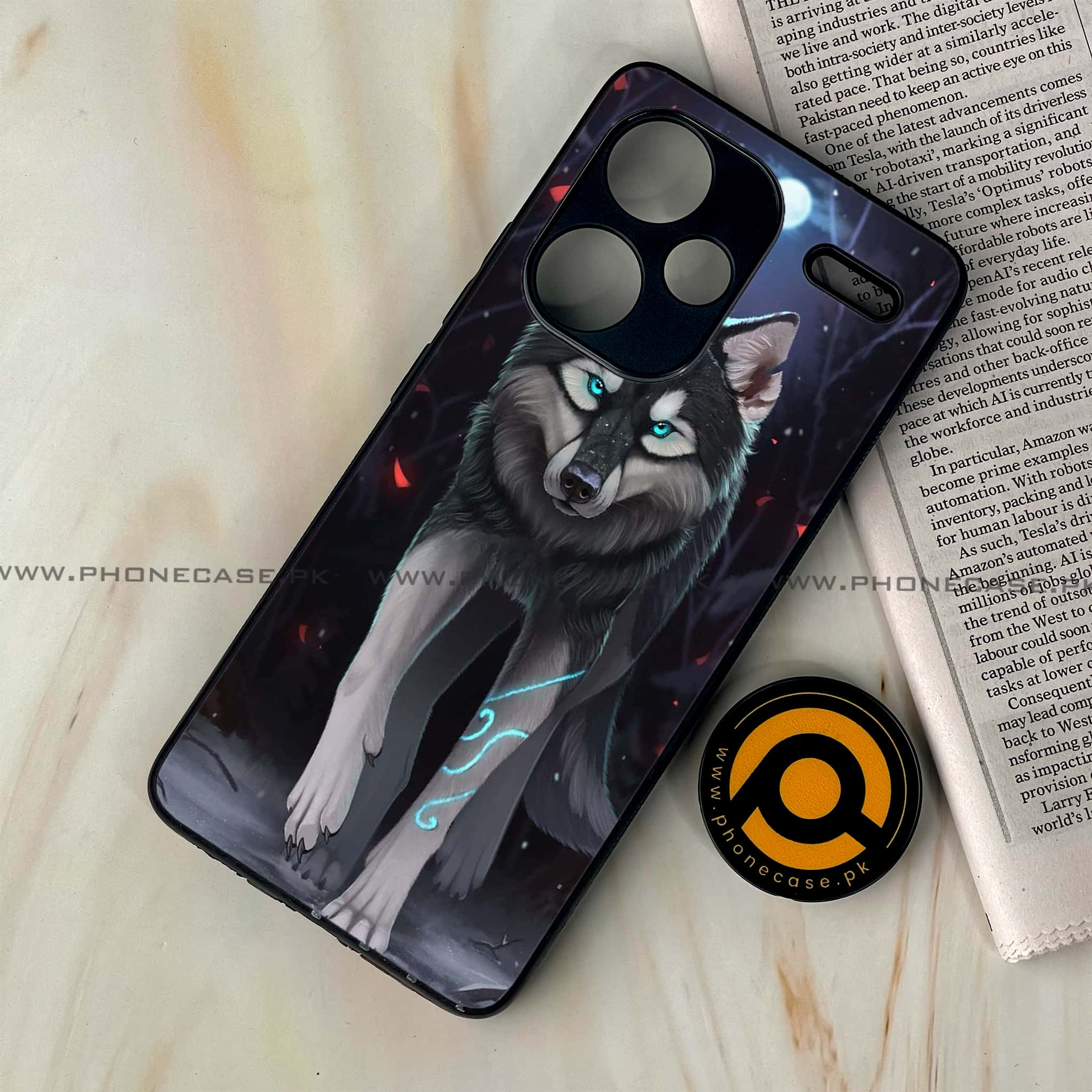 Redmi Note 13 Pro Plus 5G - Wolf Series - Premium Printed Glass soft Bumper shock Proof Case