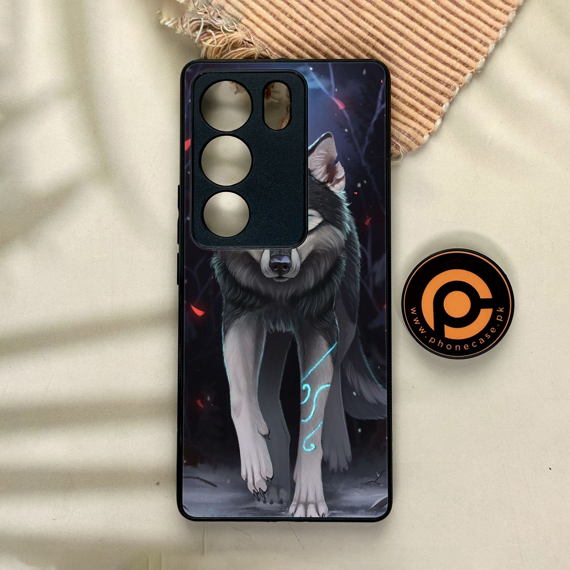 Vivo V29 - Wolf Series - Premium Printed Glass soft Bumper shock Proof Case