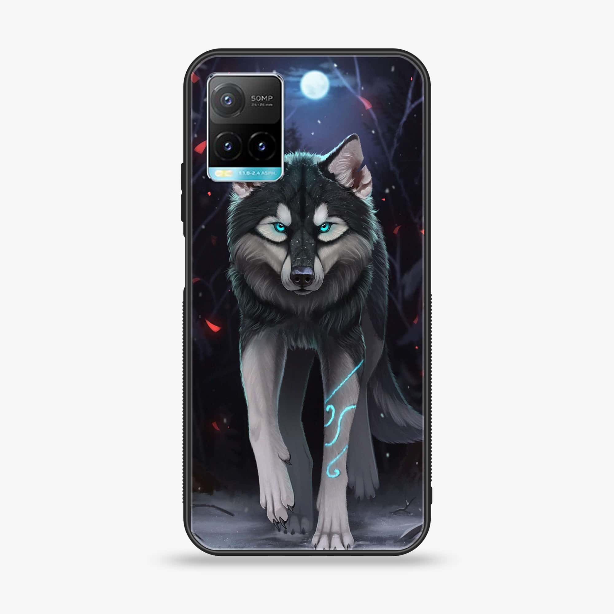 Vivo Y33T - Wolf Series - Premium Printed Glass soft Bumper shock Proof Case