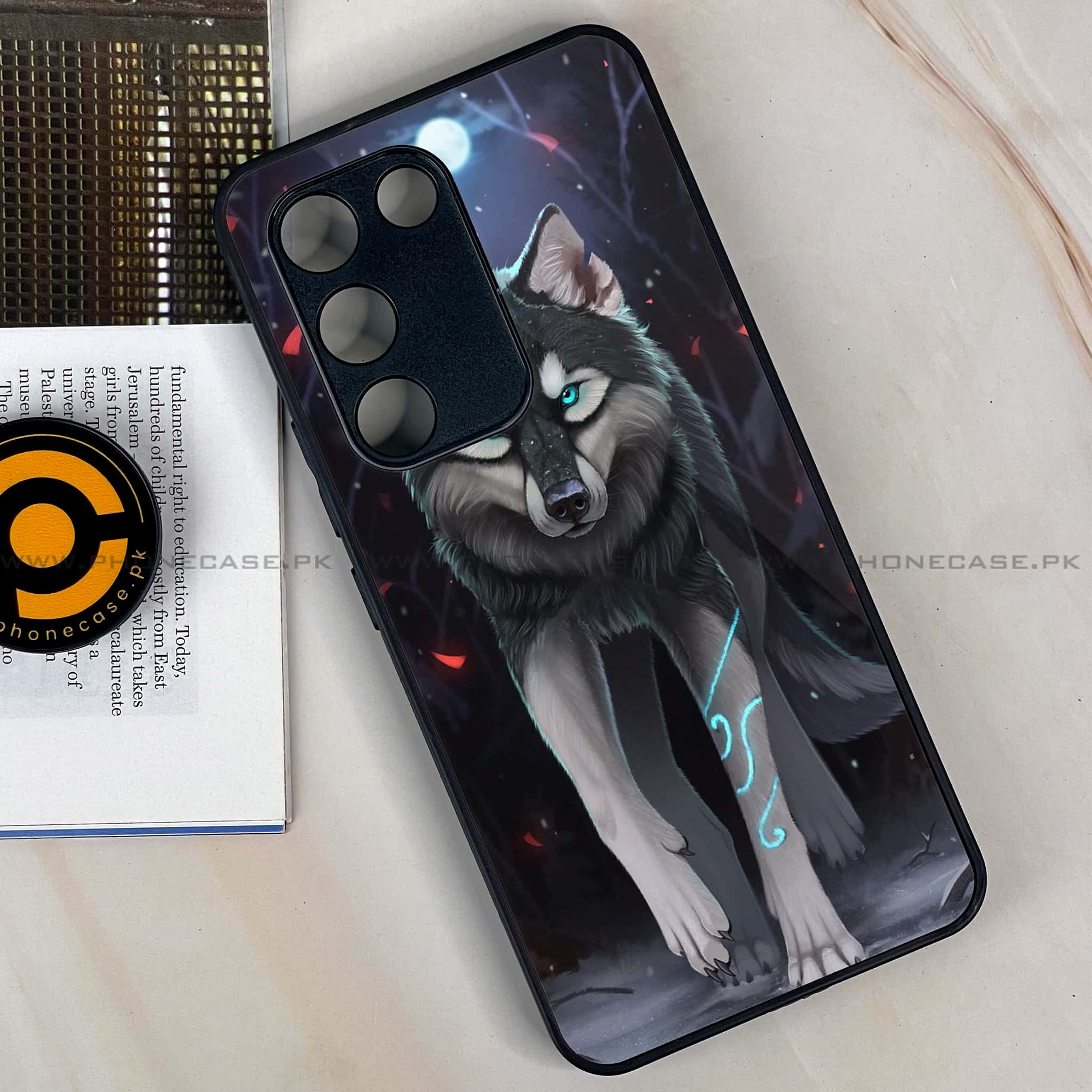 Vivo Y100 - Wolf Series - Premium Printed Glass soft Bumper shock Proof Case