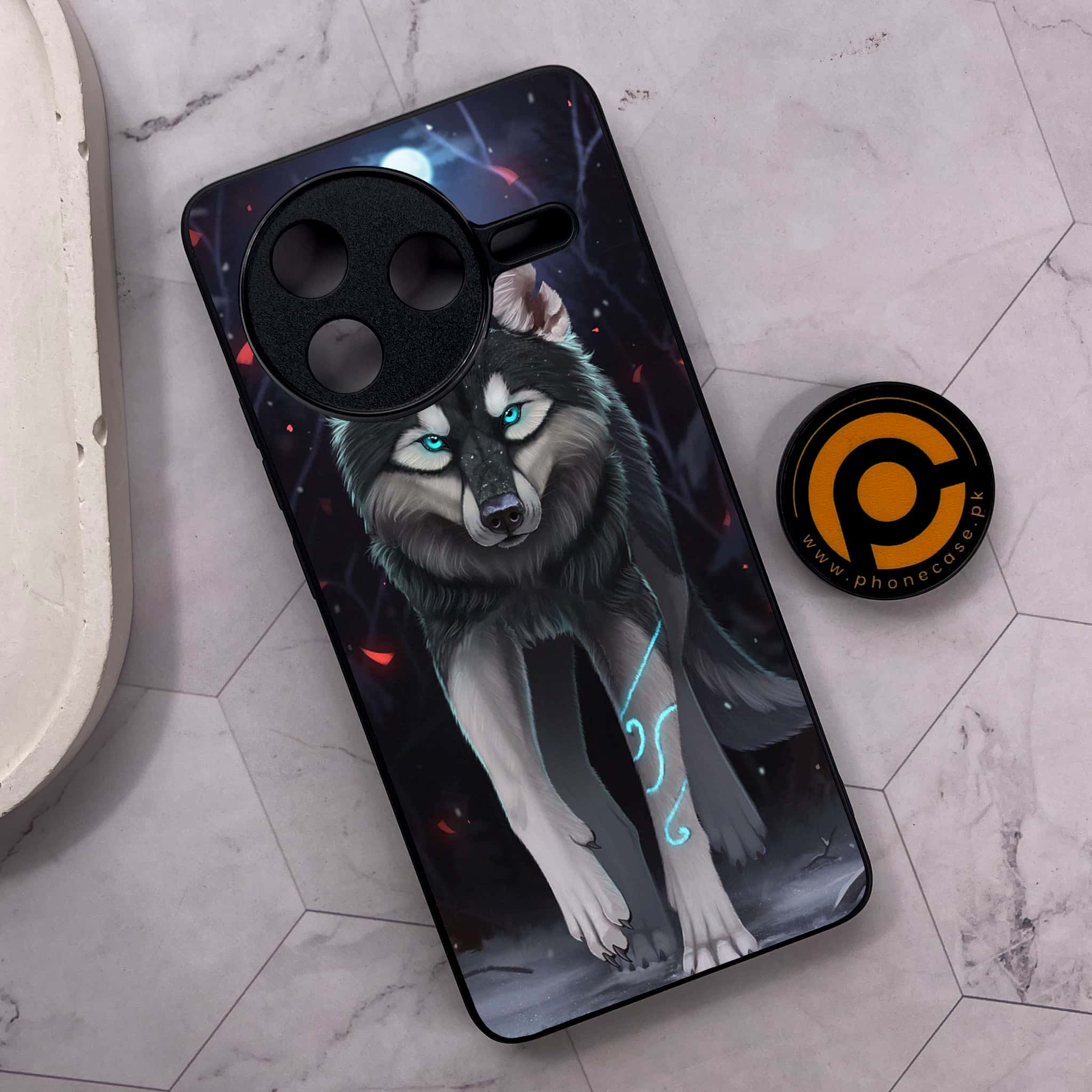 Xiaomi Poco F7 Pro 5G - Wolf Series - Premium Metal Printed soft Bumper shock Proof Case