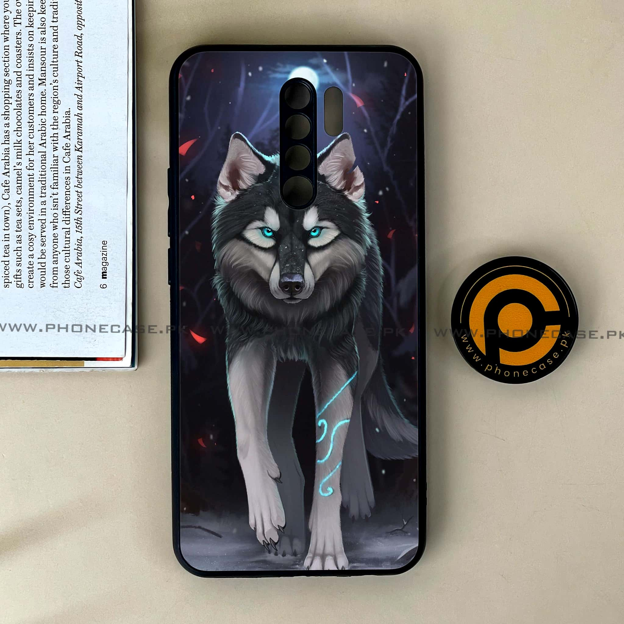 Xiaomi Redmi 9 - Wolf Series - Premium Printed Glass soft Bumper shock Proof Case