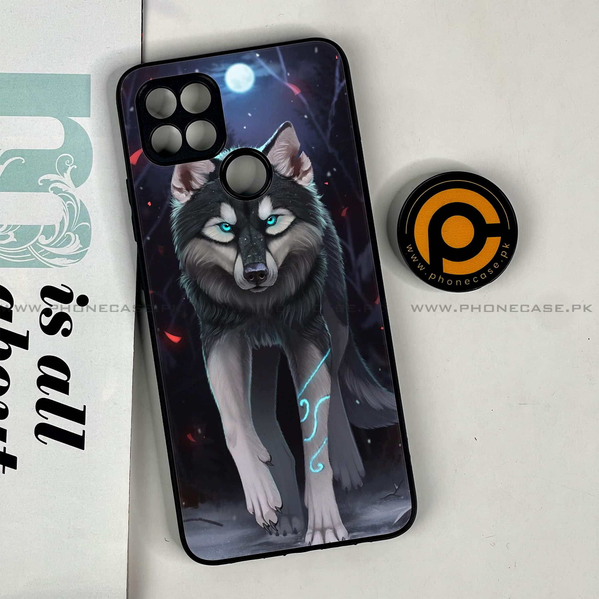 Oppo A15s - Wolf Series - Premium Printed Glass soft Bumper shock Proof Case