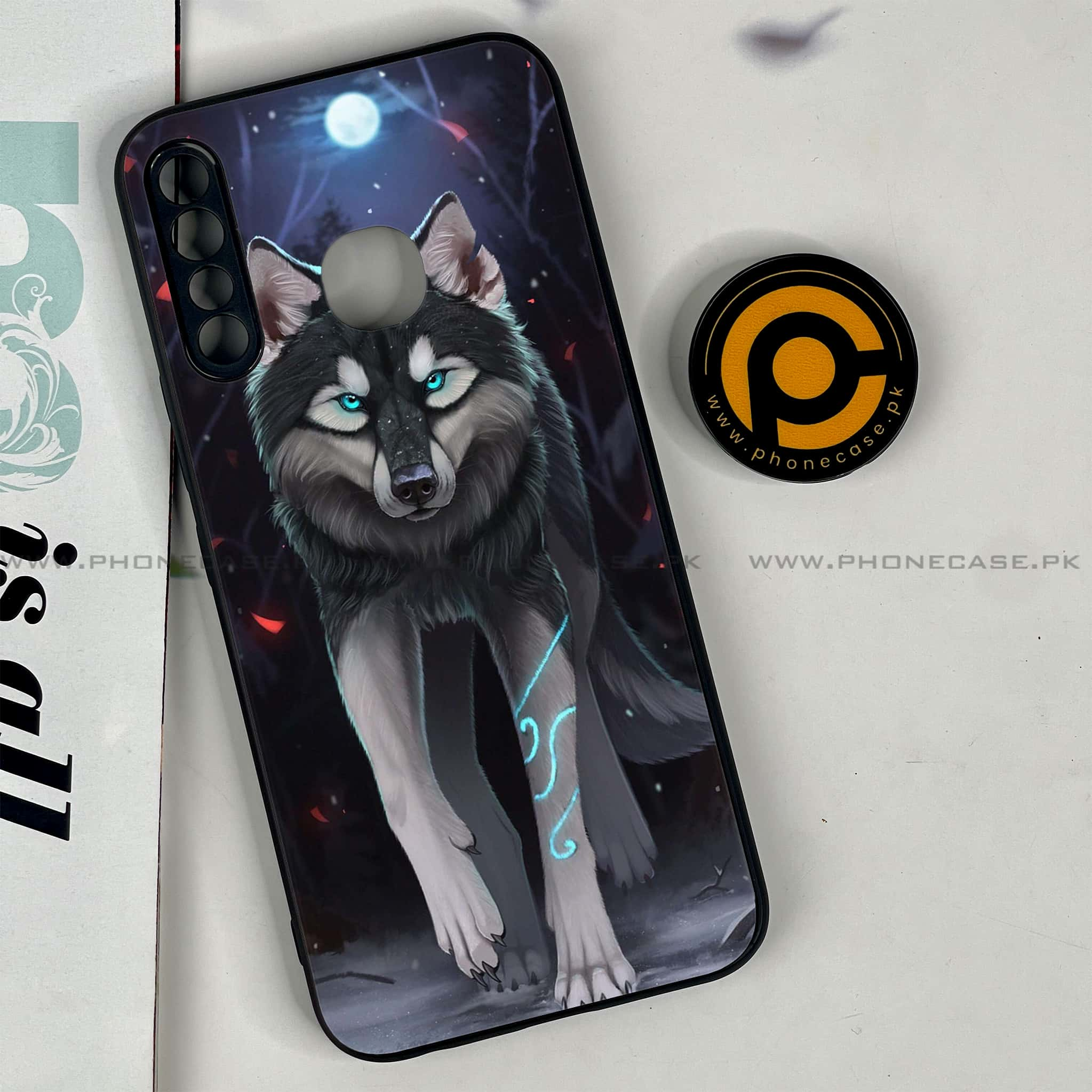 Infinix Hot 8 Lite - Wolf Series - Premium Printed Glass soft Bumper shock Proof Case