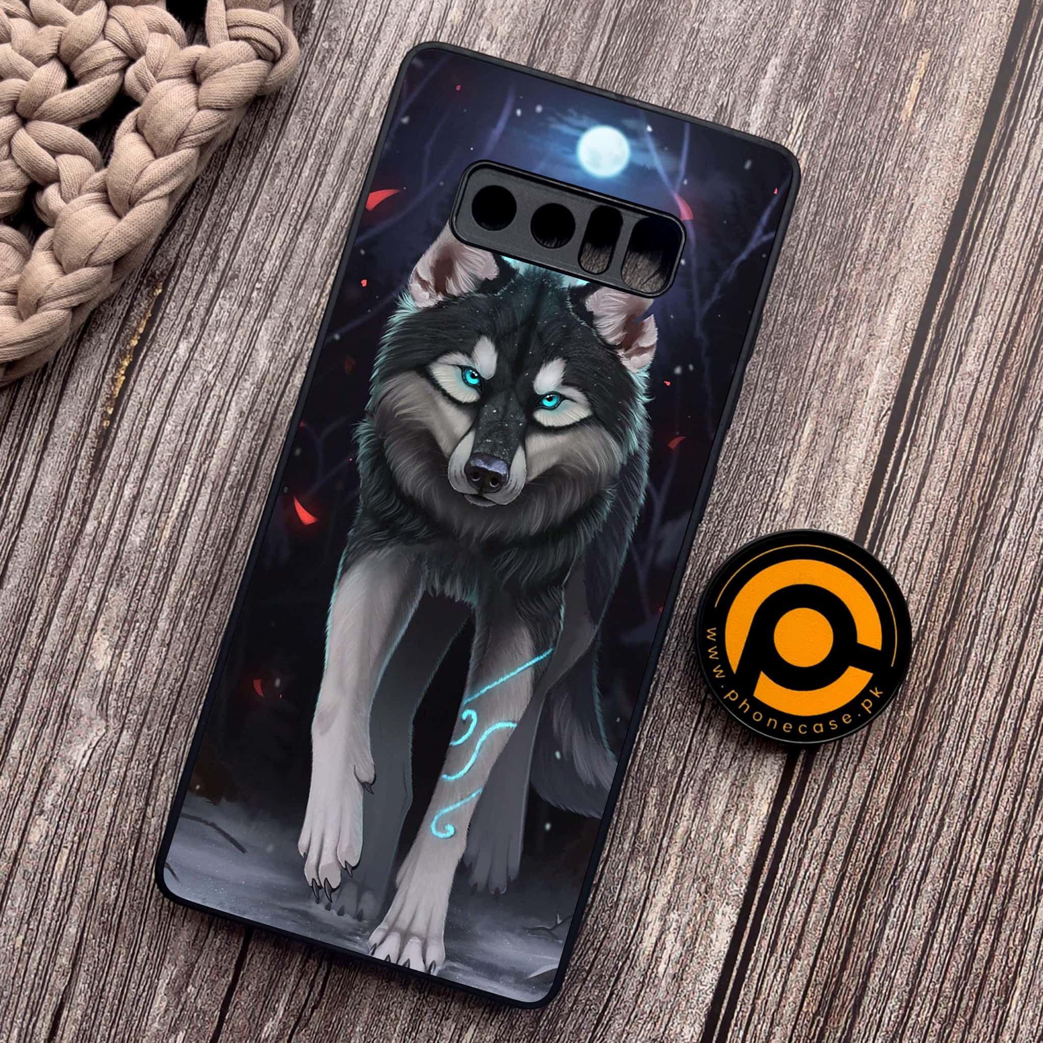 Samsung Galaxy Note 8 -Wolf Series - Premium Metal Printed soft Bumper shock Proof Case