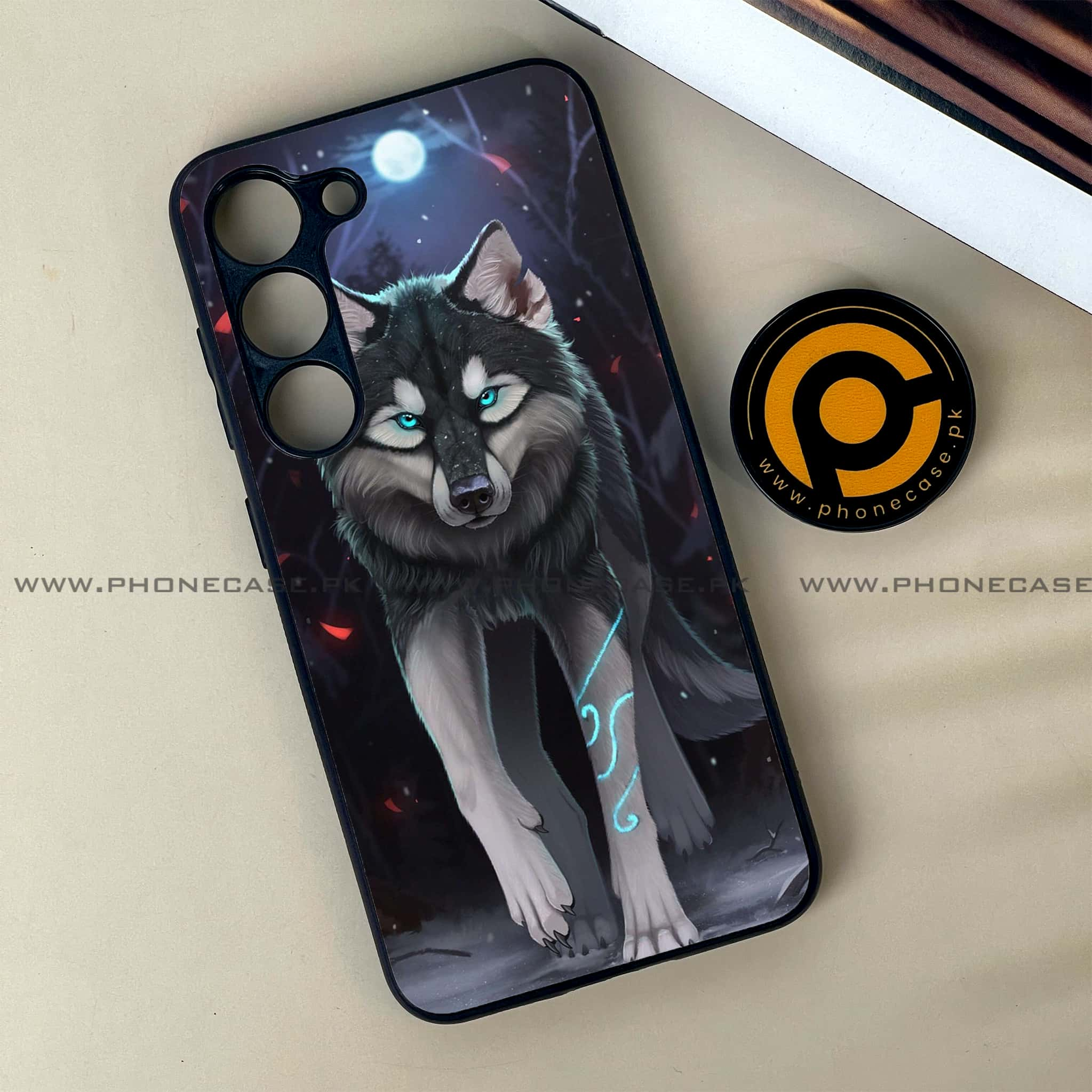 Samsung Galaxy S23 - Wolf Series - Premium Printed Glass soft Bumper shock Proof Case