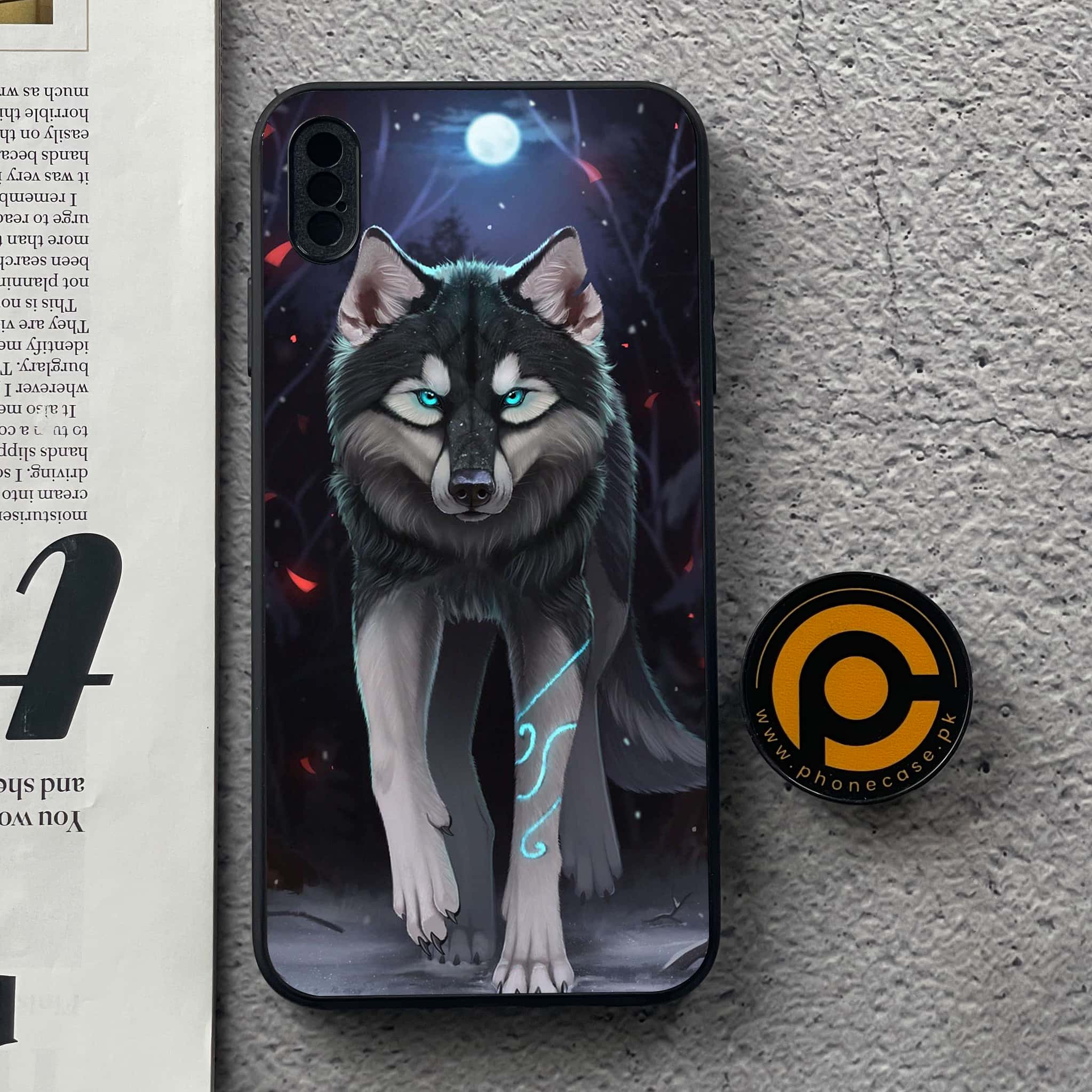 iPhone XS Max - Wolf Series - Premium Metal Printed soft Bumper shock Proof Case