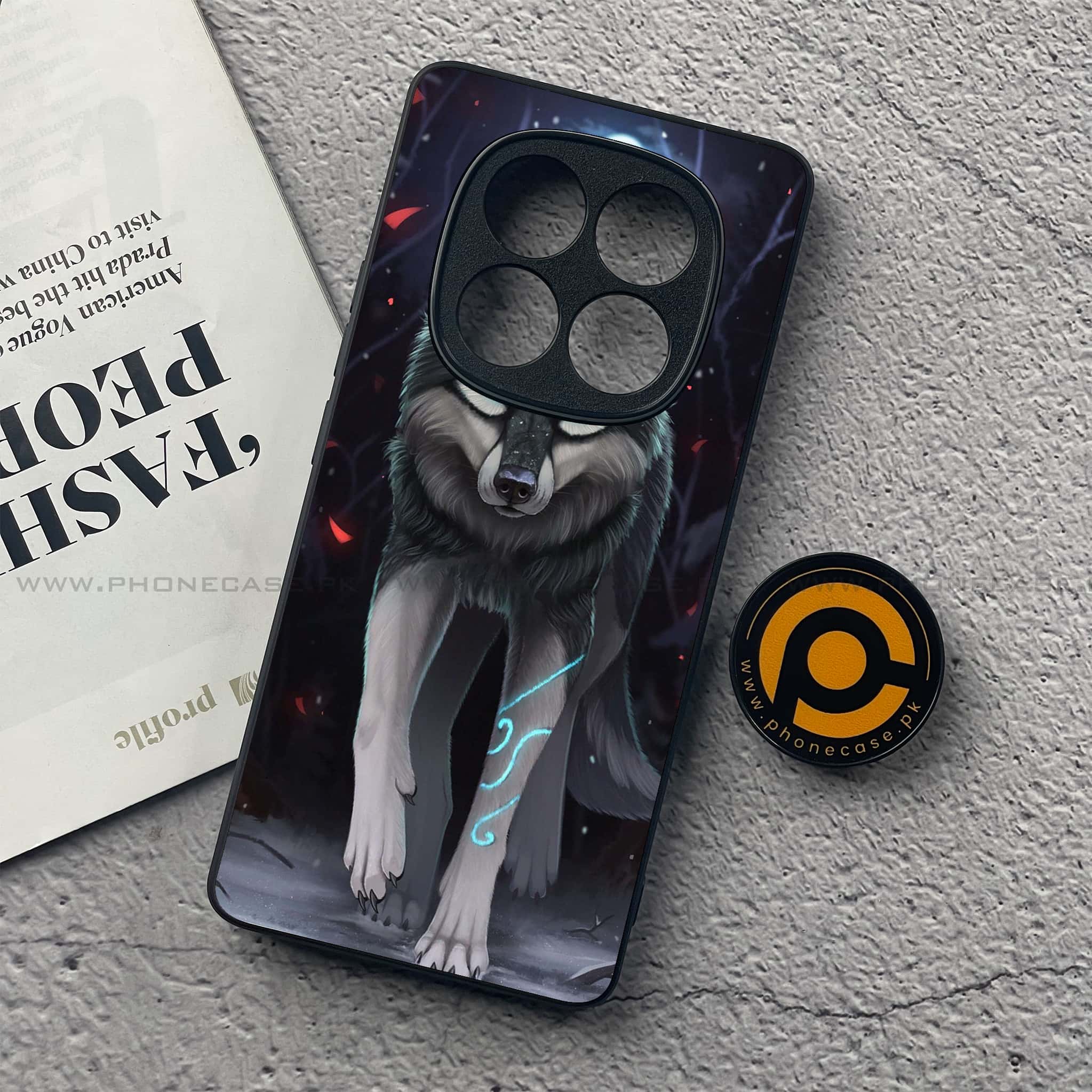 Redmi Note 14 Pro Plus 5G - Wolf Series - Premium Printed Glass soft Bumper shock Proof Case