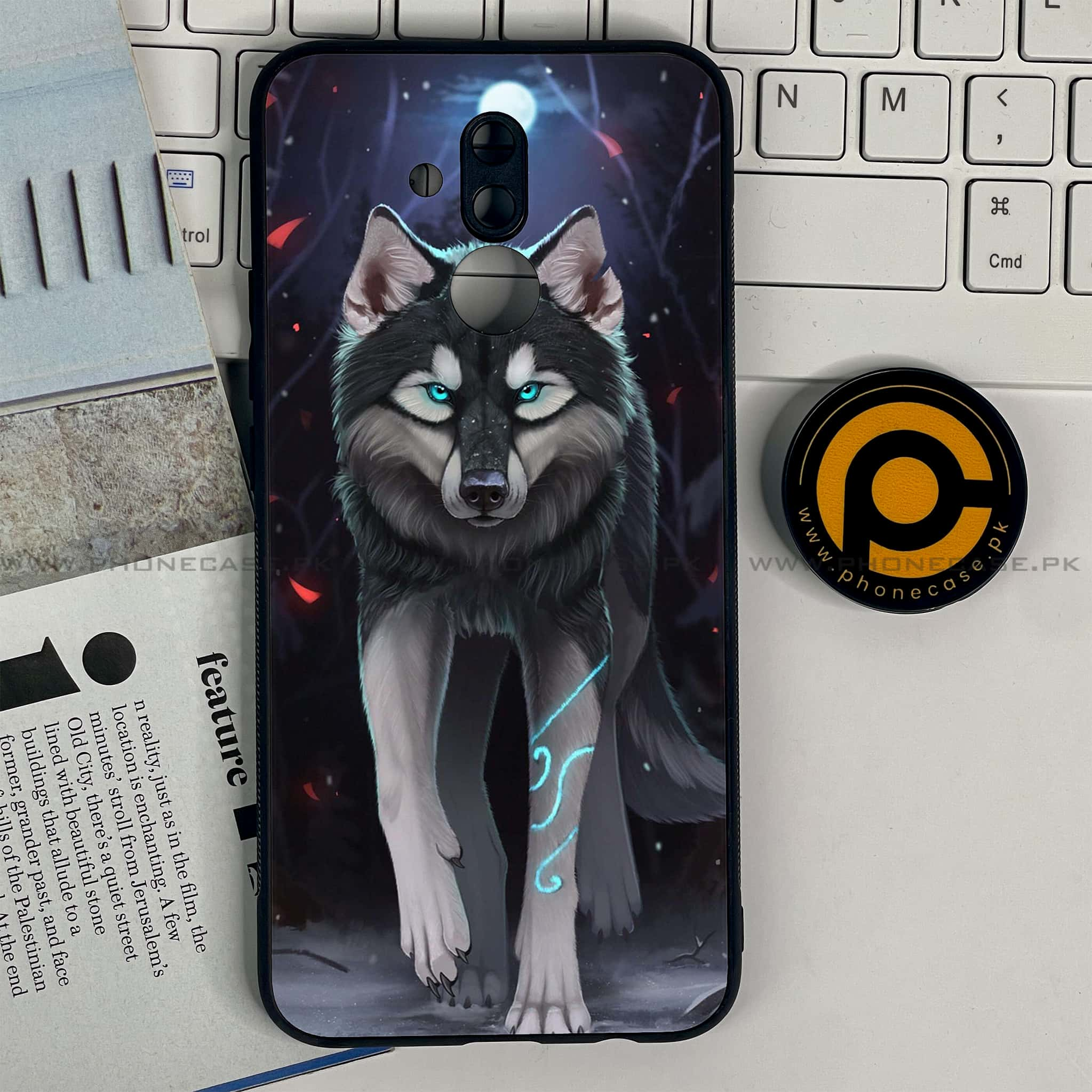 Huawei Mate 20 Lite - Wolf Series - Premium Printed Glass soft Bumper shock Proof Case