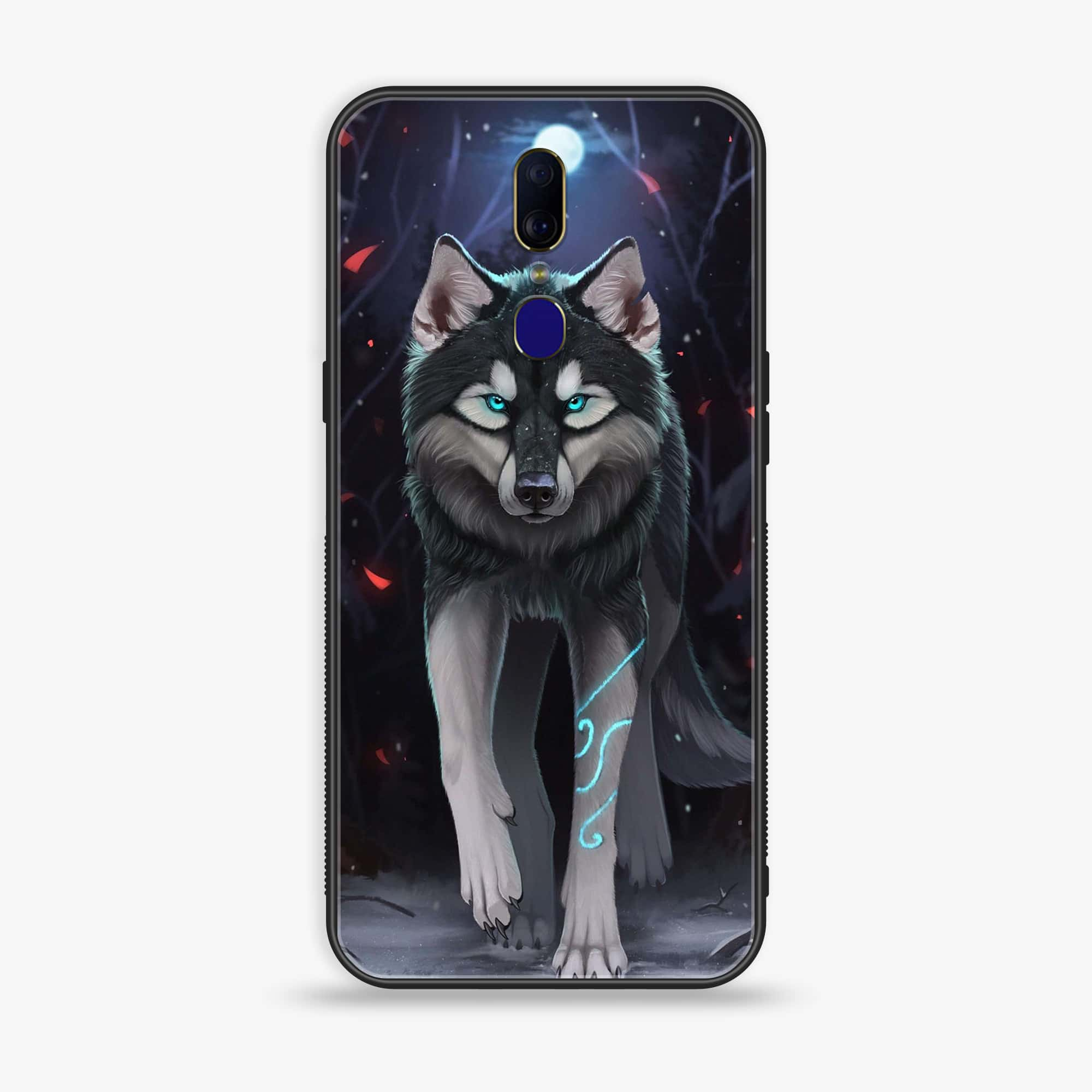 Oppo F11 -  Wolf Series Premium - Premium Printed Glass soft Bumper shock Proof Case