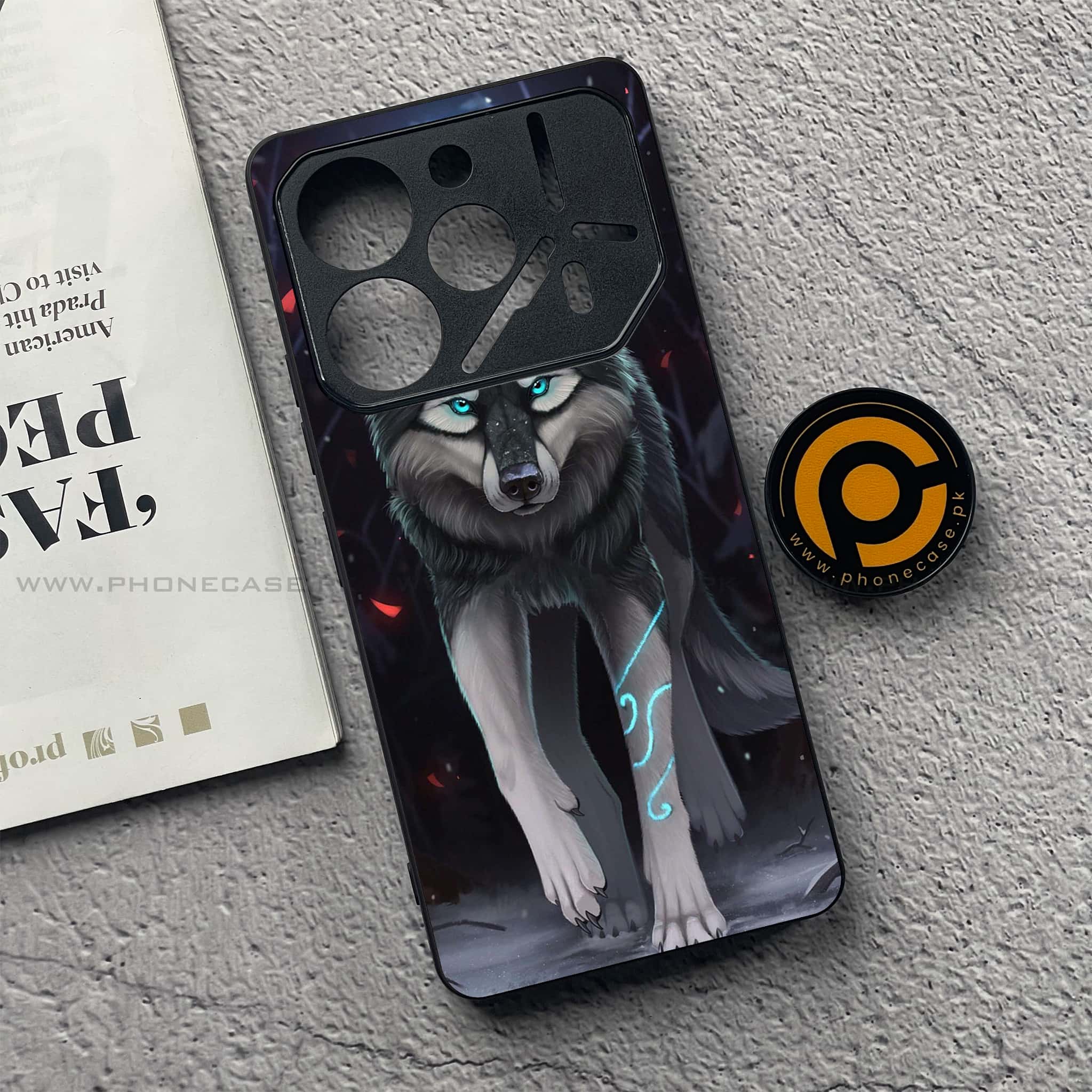 Tecno Pova 6 Pro - Wolf Series - Premium Printed Glass soft Bumper shock Proof Case