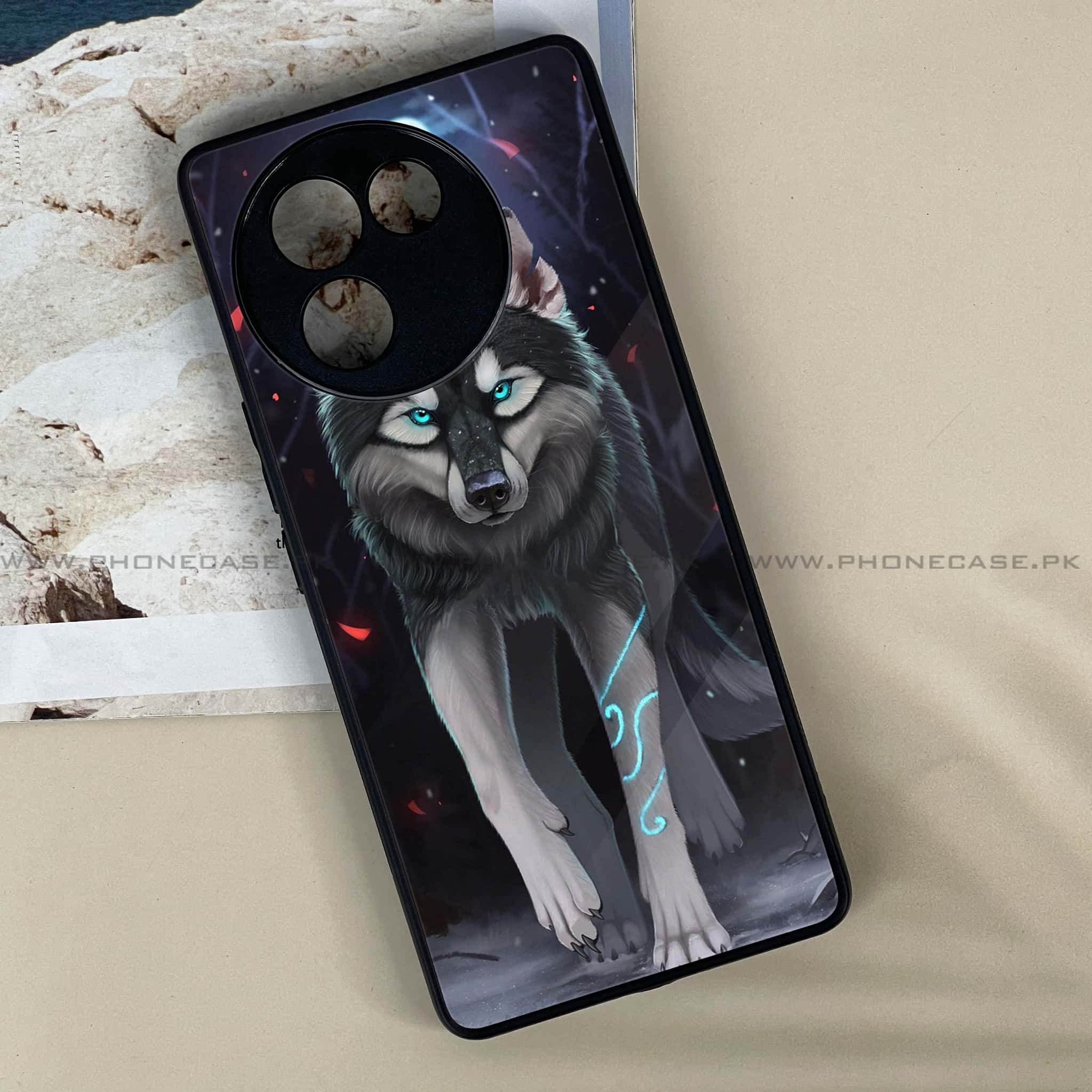 Vivo V30E - Wolf Series - Premium Printed Metal soft Bumper shock Proof Case