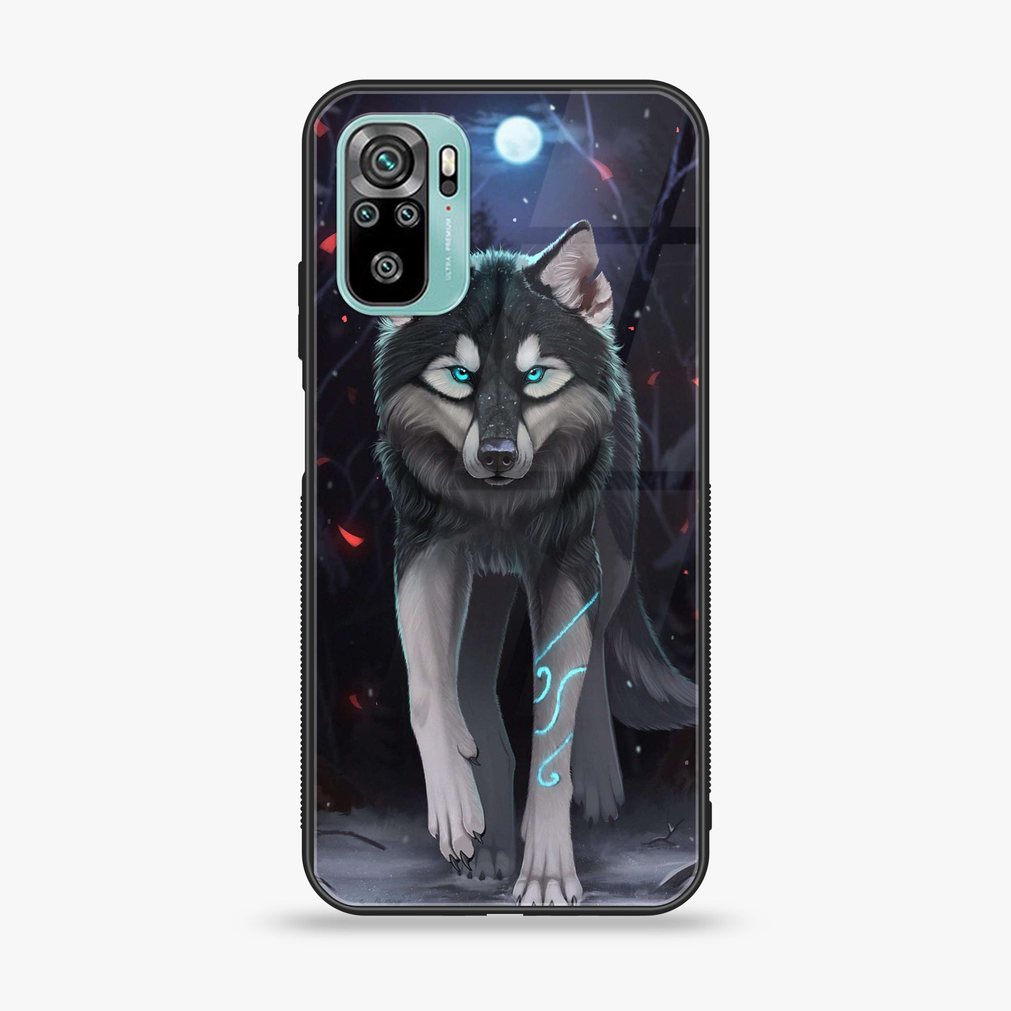 Redmi 10 - Wolf Series - Premium Printed Glass soft Bumper shock Proof Case