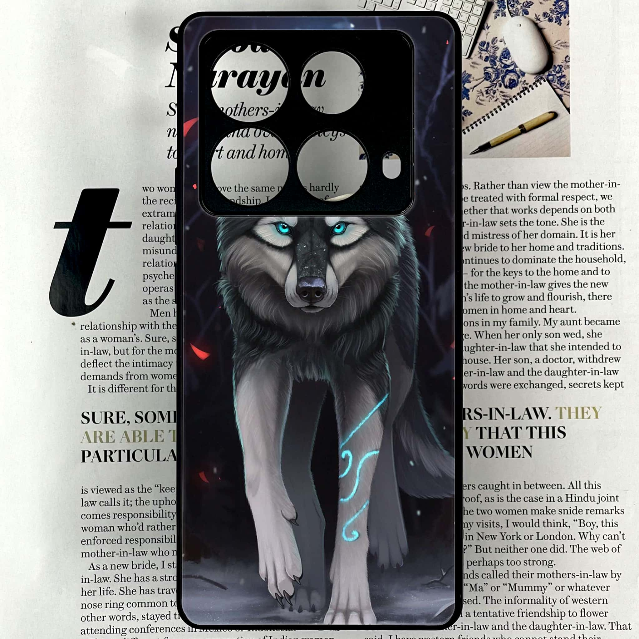 Infinix Note 40 4G - Wolf Series - Premium Printed Glass soft Bumper shock Proof Case