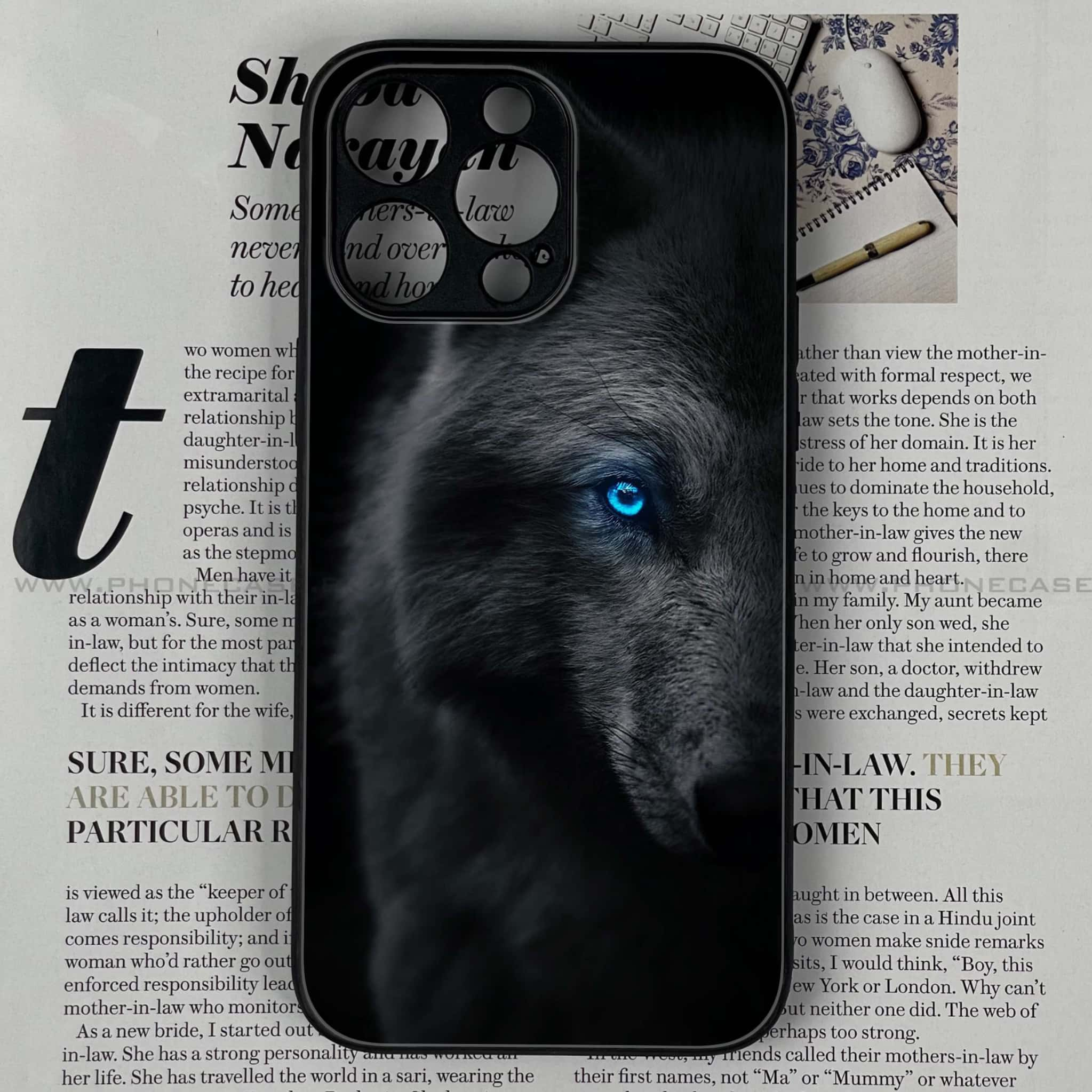 iPhone 14 Pro  - Wolf Series - Premium Printed Glass soft Bumper shock Proof Case