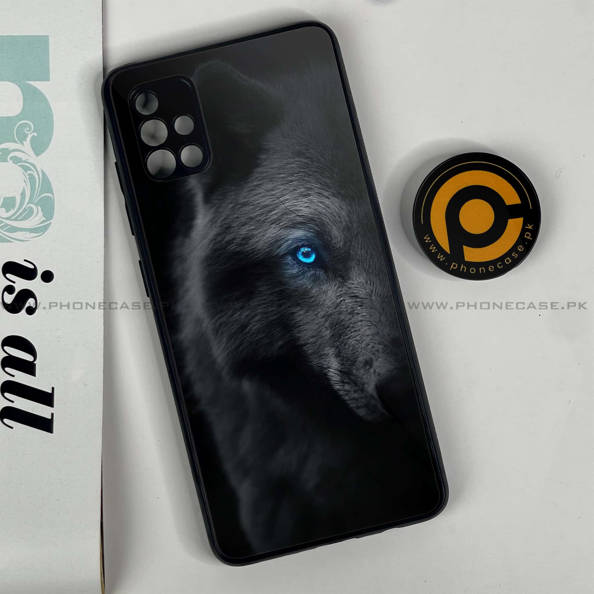Samsung Galaxy A51 Wolf Series Premium Printed Glass soft Bumper shock Proof Case