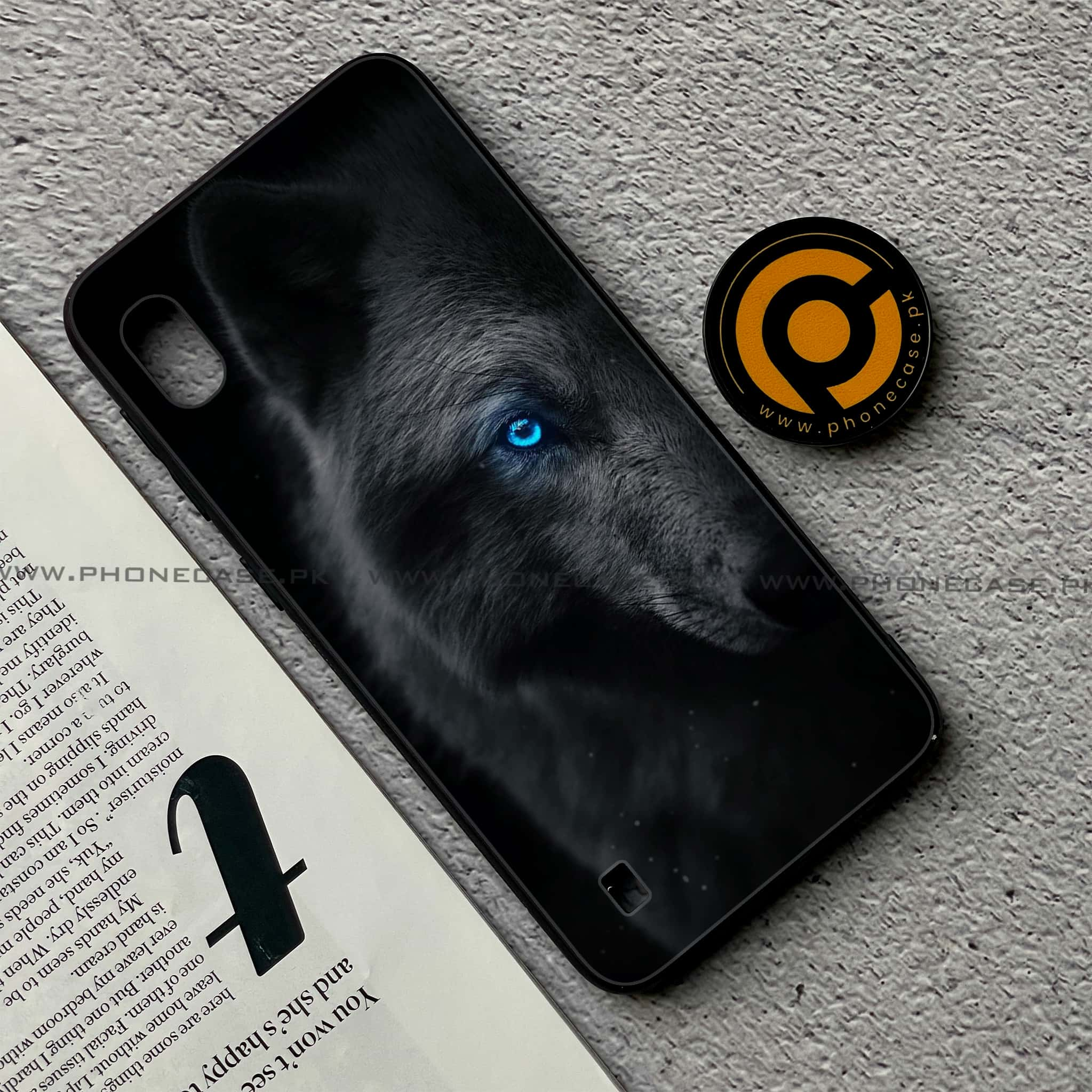 Samsung Galaxy A10 - Wolf Series - Premium Printed Glass soft Bumper shock Proof Case