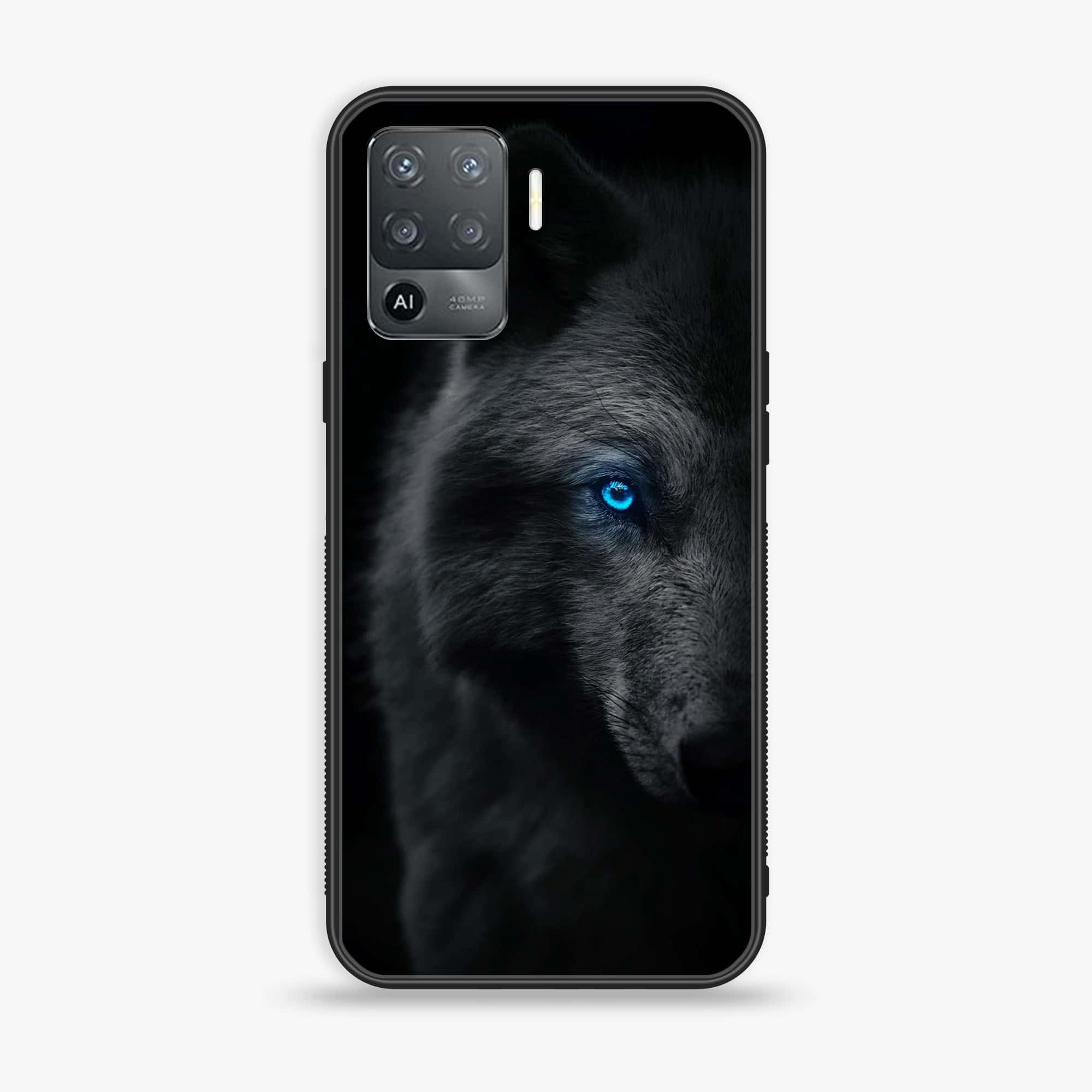 Oppo F19 Pro -Wolf Series - Premium Printed Glass soft Bumper shock Proof Case