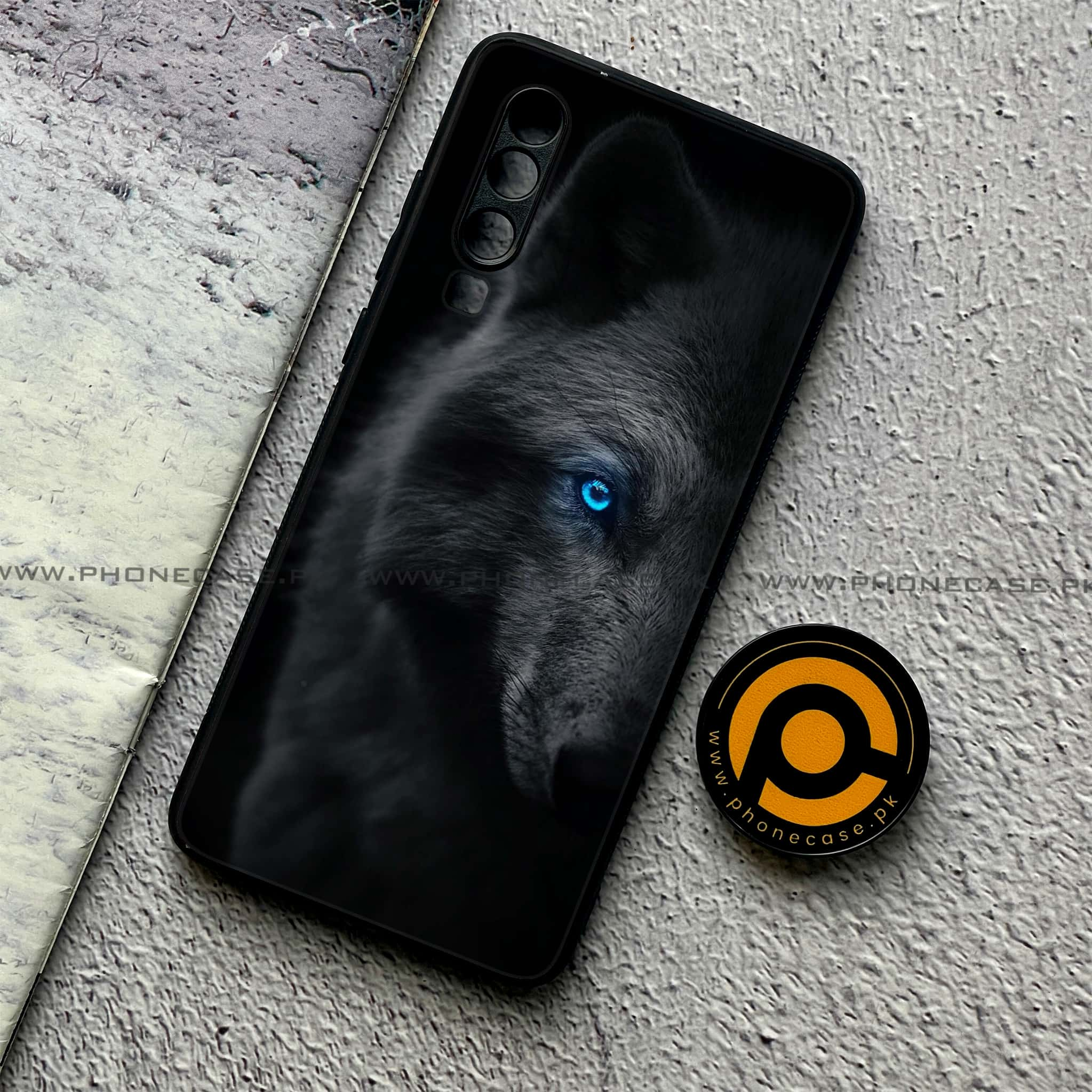 Huawei P30 - Wolf Series - Premium Printed Glass soft Bumper shock Proof Case