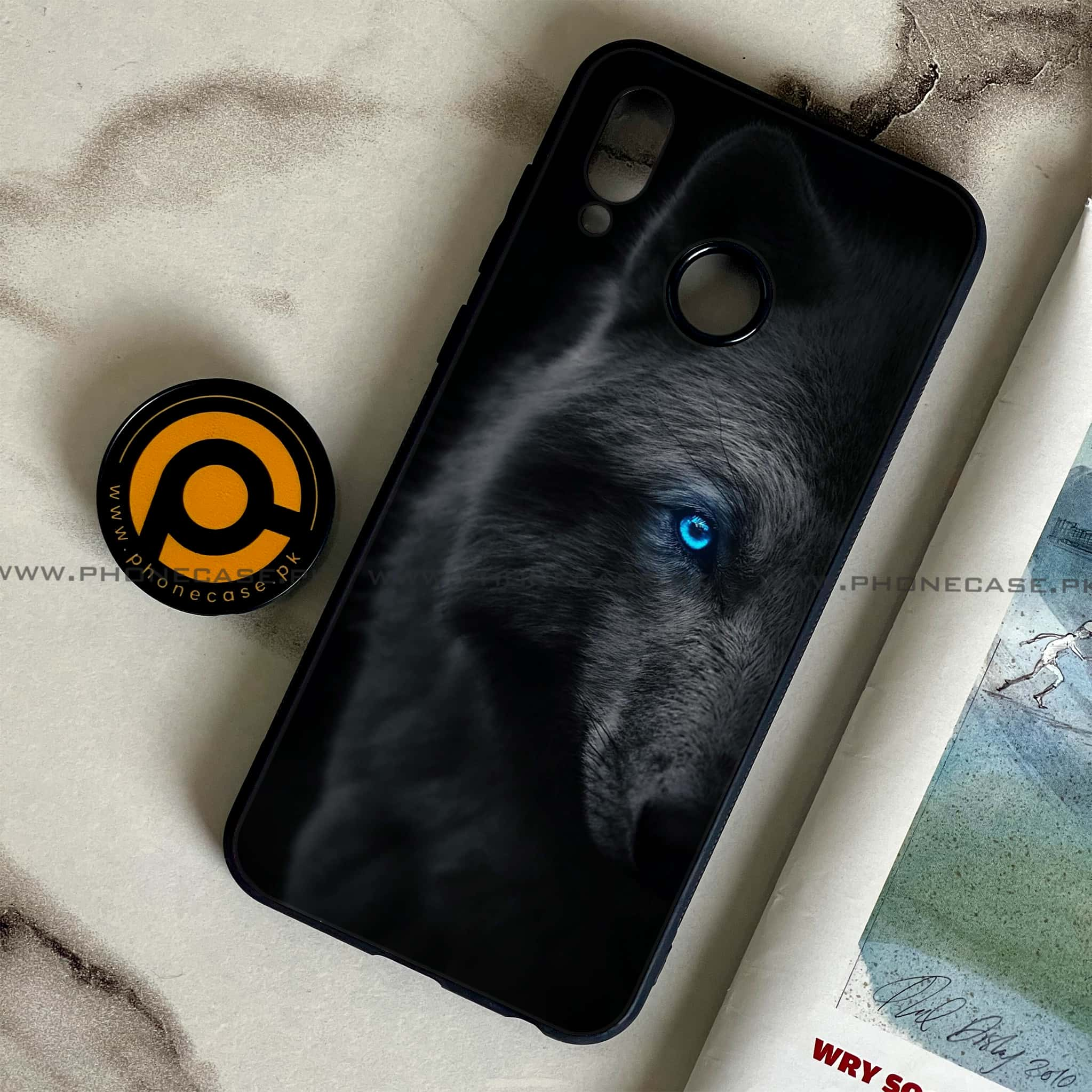 Huawei Honor Play - Wolf Series - Premium Printed Glass soft Bumper shock Proof Case