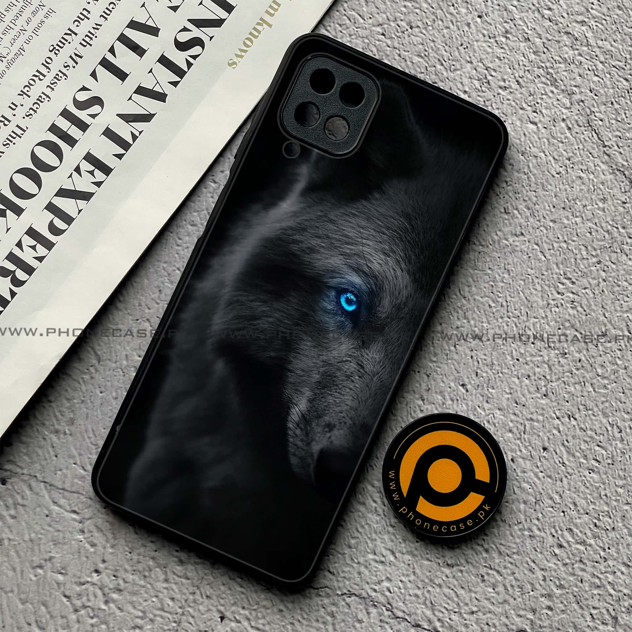 Samsung Galaxy A12 / A12 Nacho - Wolf Series- Premium Printed Glass soft Bumper shock Proof Case
