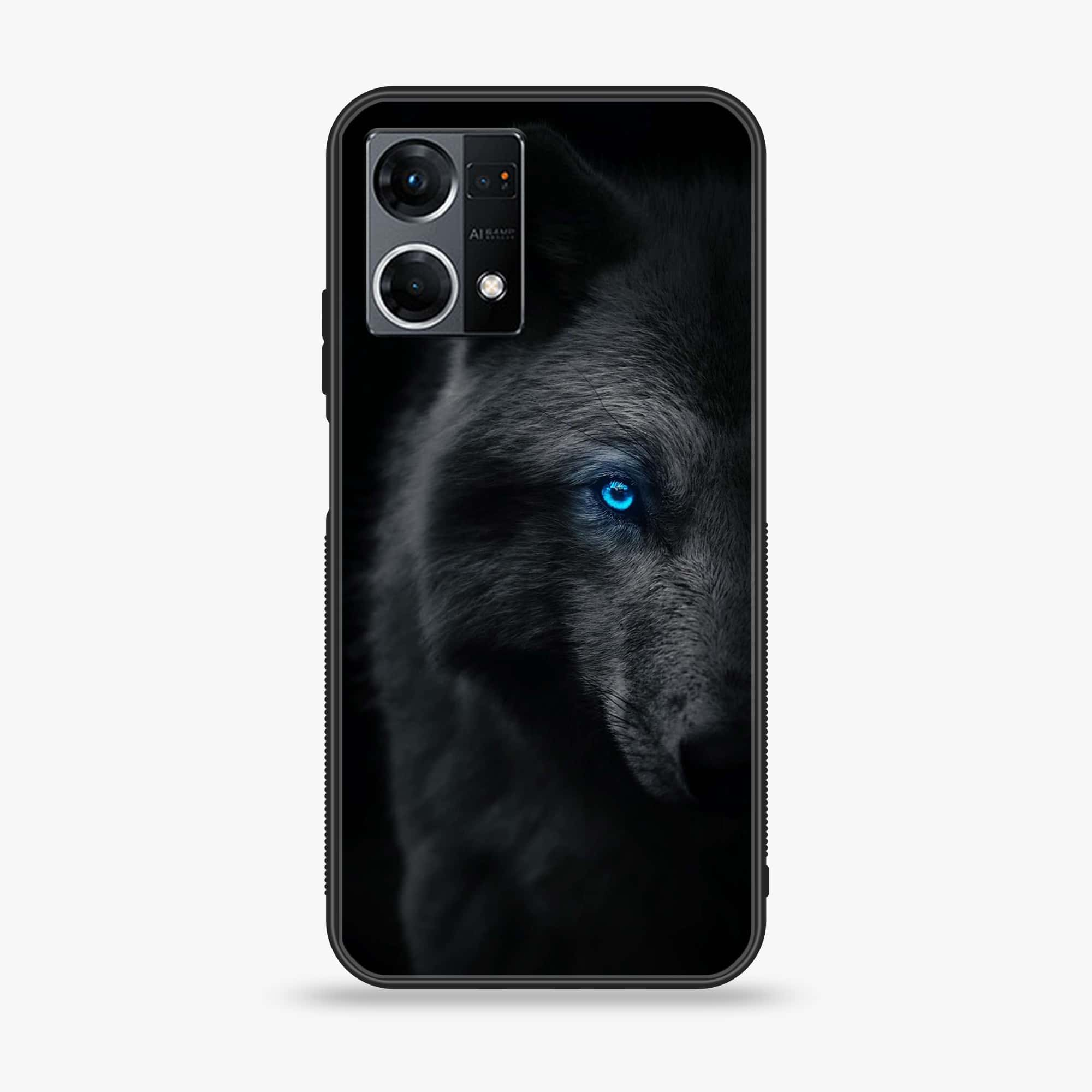 Oppo Reno 7 - Wolf Series - Premium Printed Glass soft Bumper shock Proof Case