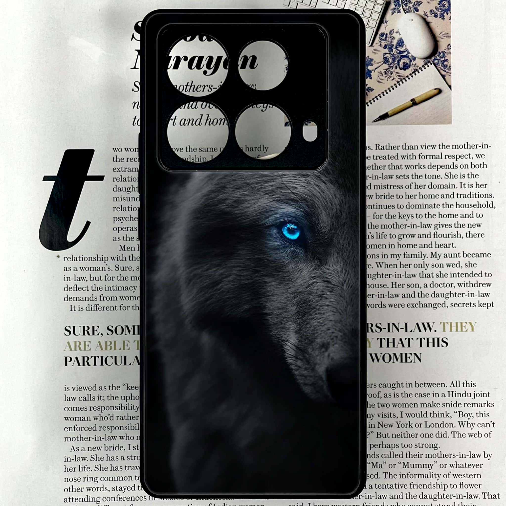 Infinix Note 40 4G - Wolf Series - Premium Printed Glass soft Bumper shock Proof Case