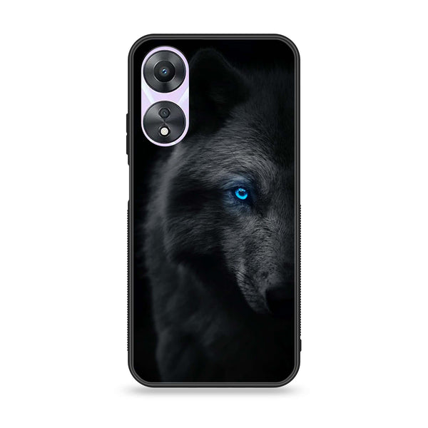 Oppo A78 4G - Wolf Design 9 - Premium Printed Glass soft Bumper shock Proof Case CS-10393 CS-10397