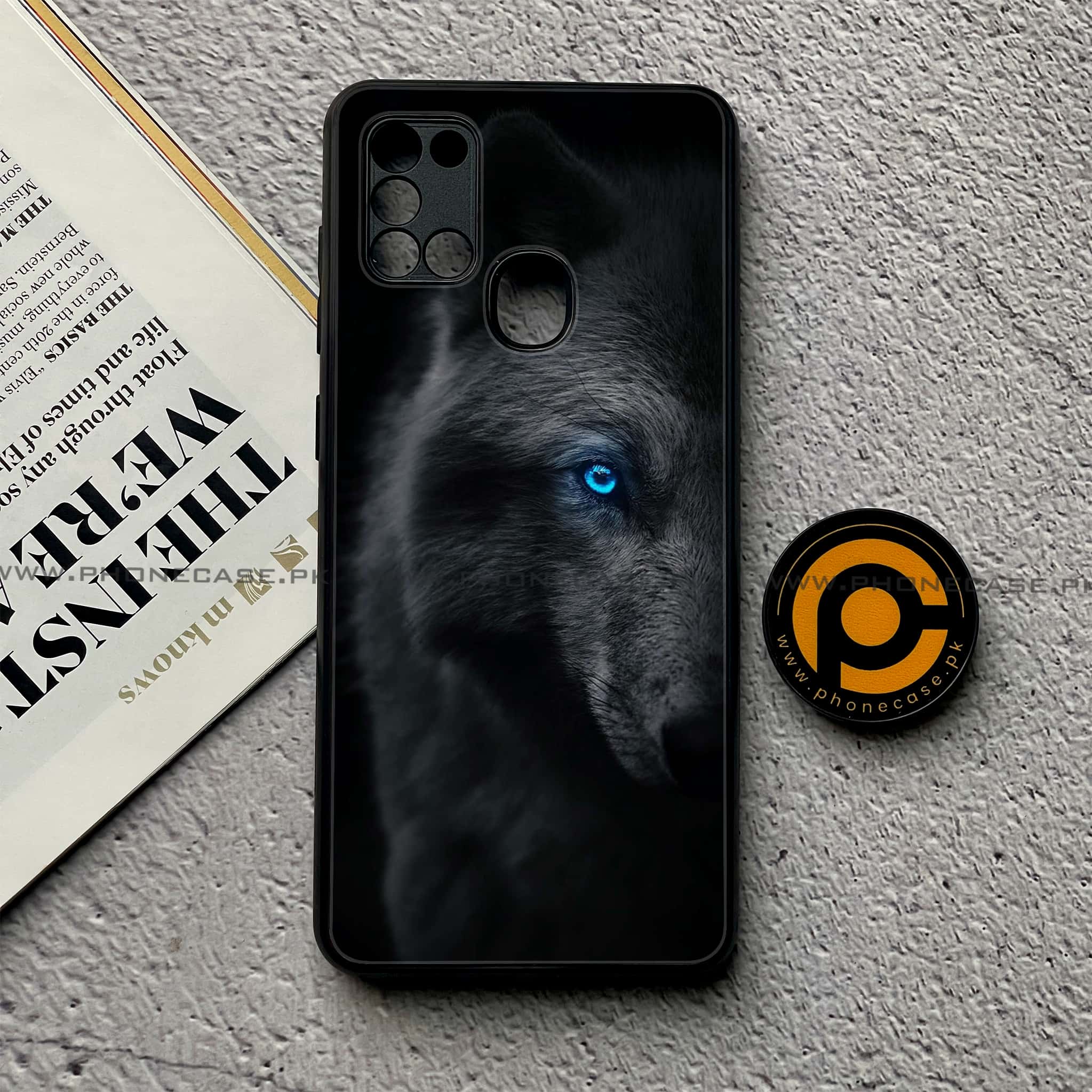 Samsung Galaxy A21s - Wolf Series - Premium Printed Glass soft Bumper shock Proof Case