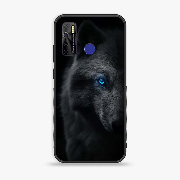 Tecno Camon 15 - Wolf Design 9- Premium Printed Glass soft Bumper shock Proof Case CS-13021