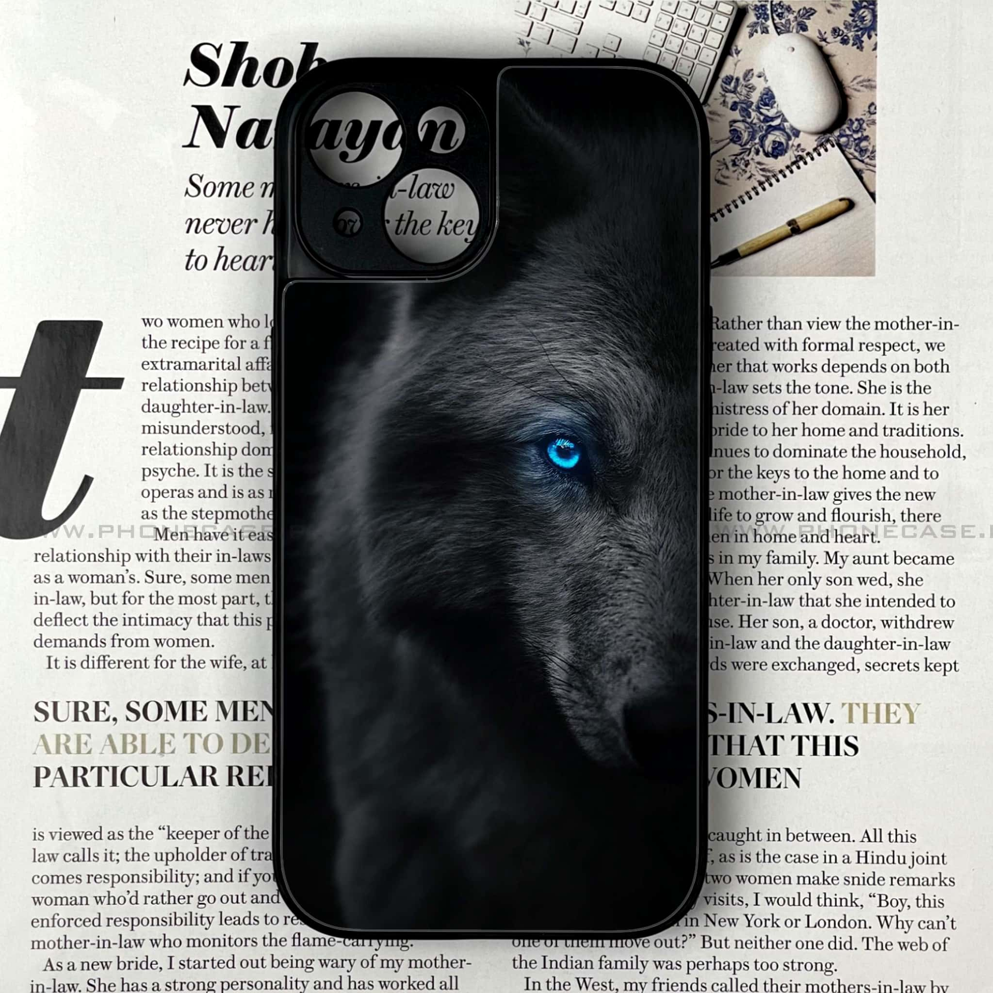 iPhone 15 Plus - Wolf Series - Premium Printed Glass soft Bumper shock Proof Case