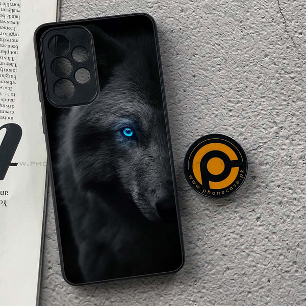 Samsung Galaxy A33- Wolf Design 9- Premium Printed Glass soft Bumper shock Proof Case CS-45013