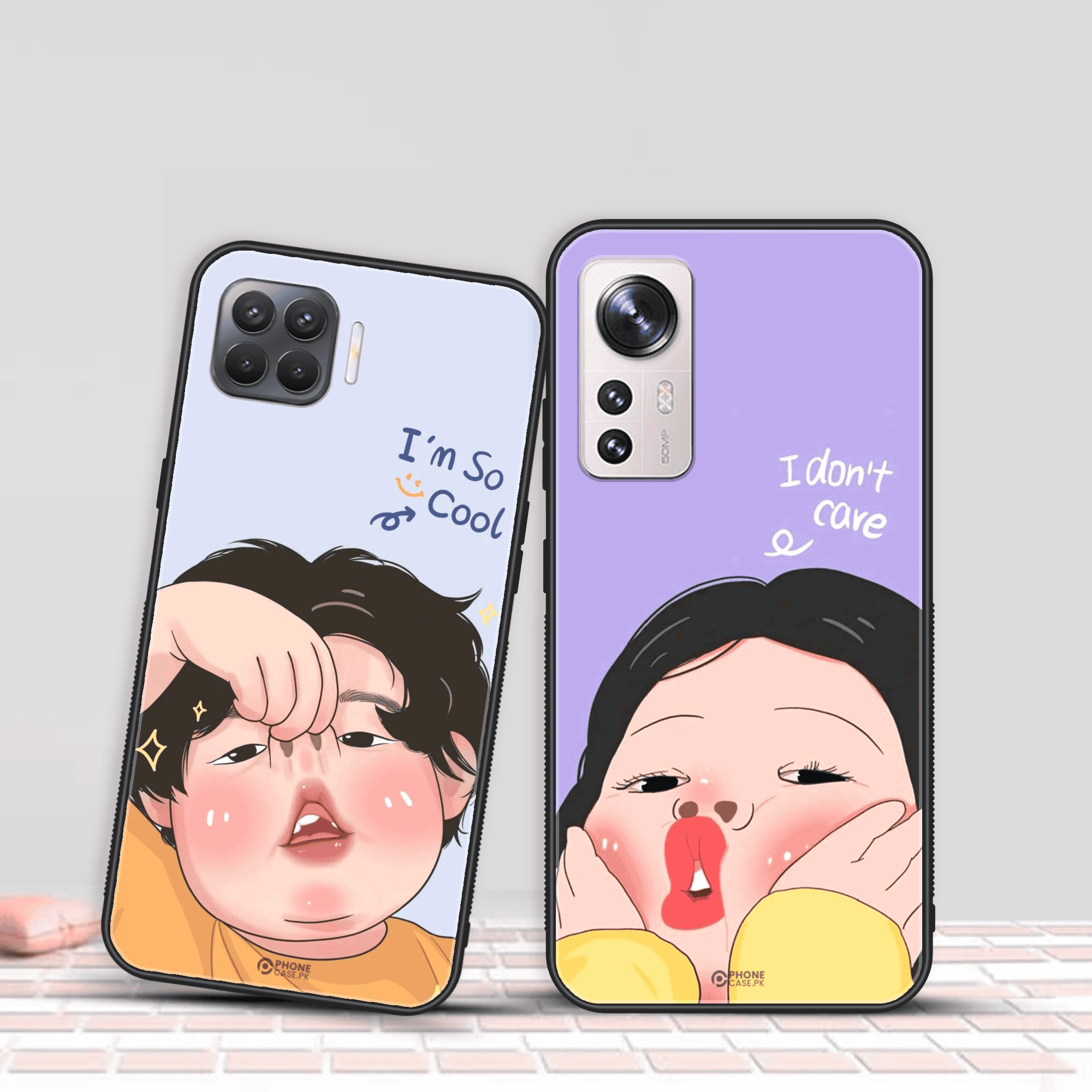 Cute Couple Premium Metal Phone Case All Models