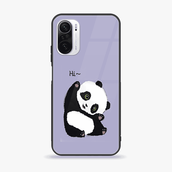 Xiaomi Poco F3 -  "Hi~" Panda Design - Premium Metal Printed soft Bumper shock Proof Case