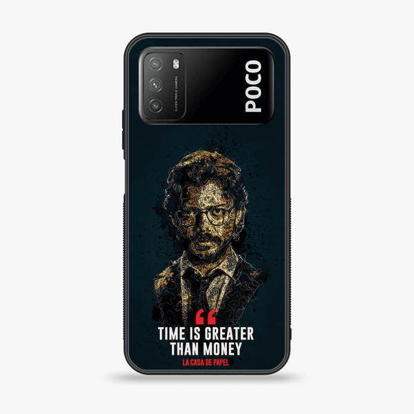 Xiaomi Poco M3 - Money Heist S-07 - Premium Printed Glass soft Bumper Shock Proof Case CS-37169