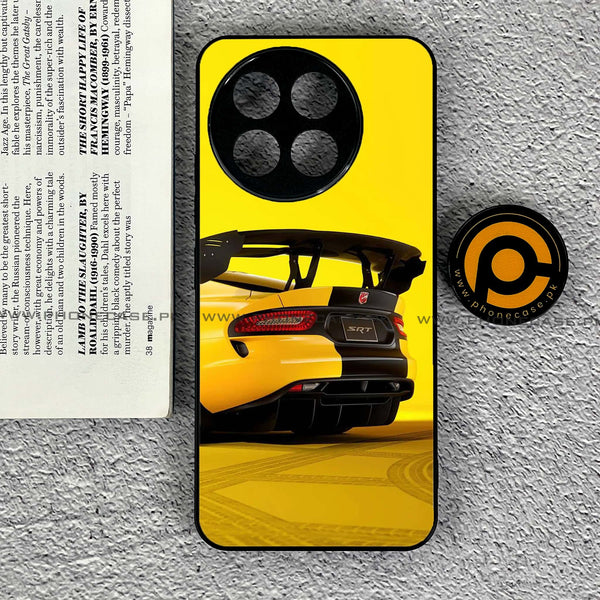 Tecno Spark 30 Pro - Yellow Racing Car - Premium Printed Metal soft Bumper shock Proof Case