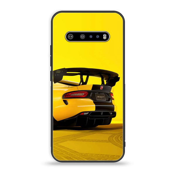 LG V60 - Yellow Racing Car - Premium Printed Glass soft Bumper Shock Proof Case