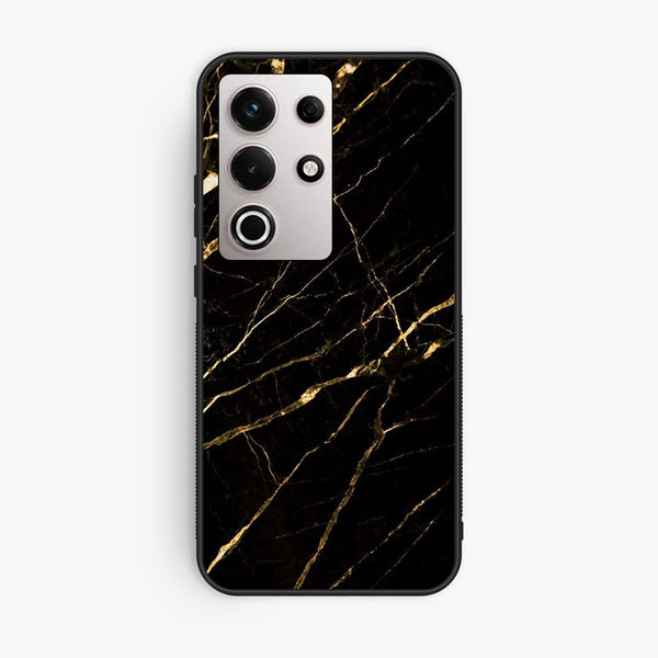 Itel S25 Ultra - Black Marble Design 7 - Premium Metal Printed Soft Bumper Shock Proof Case