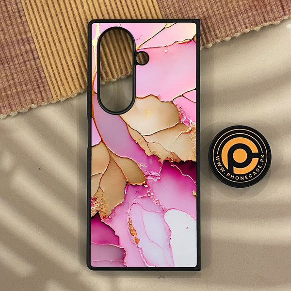 Samsung Galaxy Z Fold 8 - Pink Marble 2.0 Design 4 - Premium Metal Printed Soft Bumper Shock Proof Case