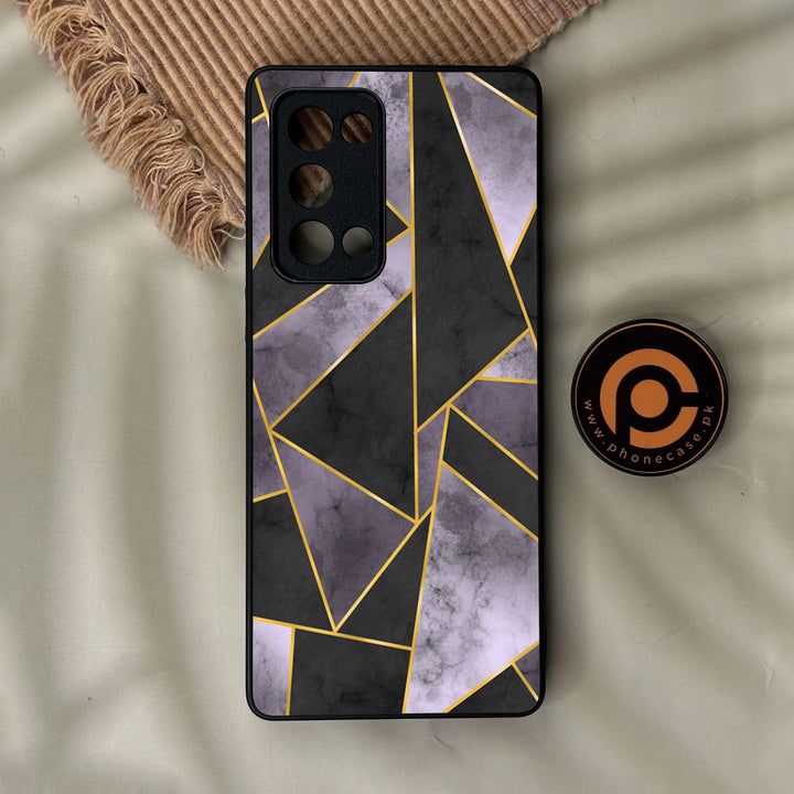 Oppo Reno 6 Pro Plus - Geometric Design 8 - Premium Metal Printed Soft Bumper Shock Proof Case