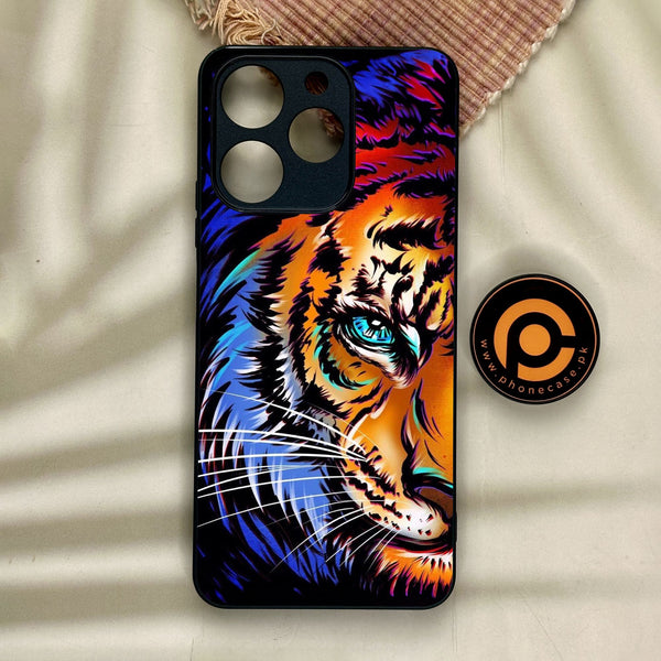 Realme Note 70 - Tiger Art - Premium Metal Printed Soft Bumper Shock Proof Case