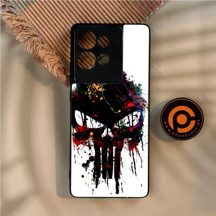 Motorola Edge 50 - Punisher Skull Design - Premium Metal Printed Soft Bumper Shock Proof Case