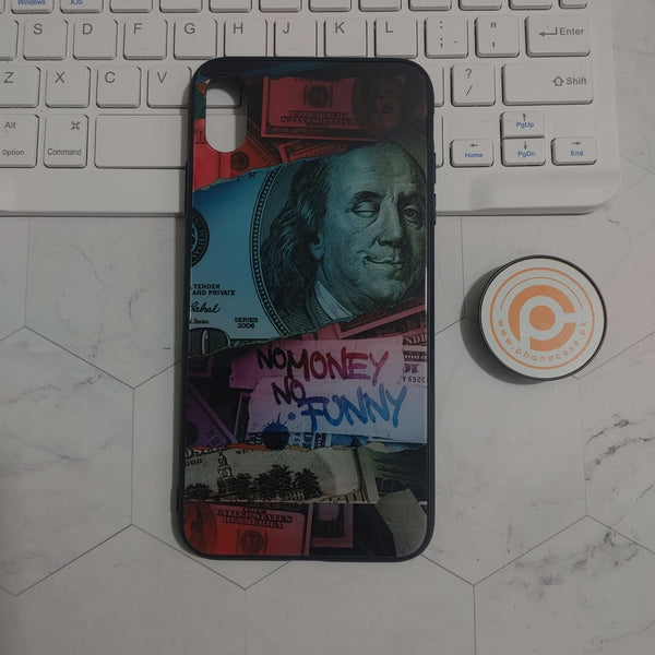 iPhone Xs Max - Dollar Design 8 - Premium Printed Glass soft Bumper shock Proof Case  CS-25567