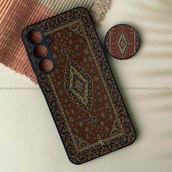 Samsung Galaxy A16 - Persian Rugs Design 1 - Premium Metal Printed soft Bumper Shock Proof Case + with pop socket  CS-38123