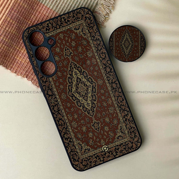 Samsung Galaxy A16 - Persian Rugs Design  - Premium Metal Printed soft Bumper Shock Proof Case + with pop socket