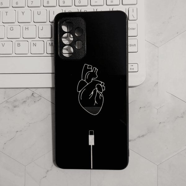 Samsung Galaxy A32 - Heart Design 8 - Premium Printed Glass soft Bumper shock Proof Case CS-34761